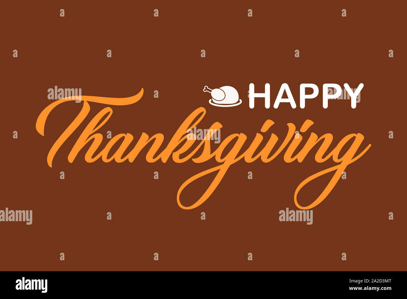 Joyeux Thanksgiving Day card ou fond brun avec la Turquie. Banque D'Images