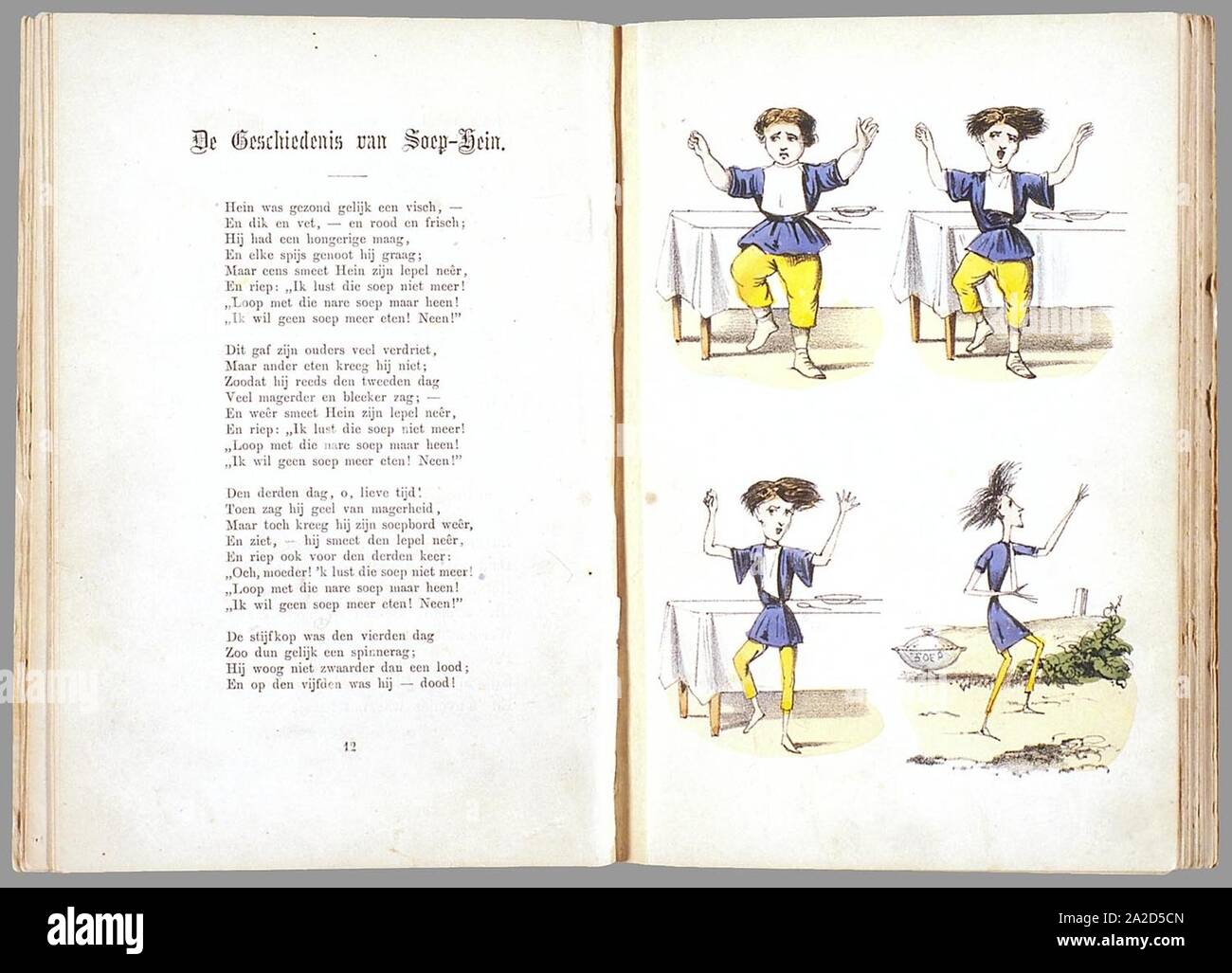 Prentenboek leerzame een aardig rencontré vertellingen naar het beroemde Hoogduitsche kinderwerk Der Struwwelpeter Banque D'Images