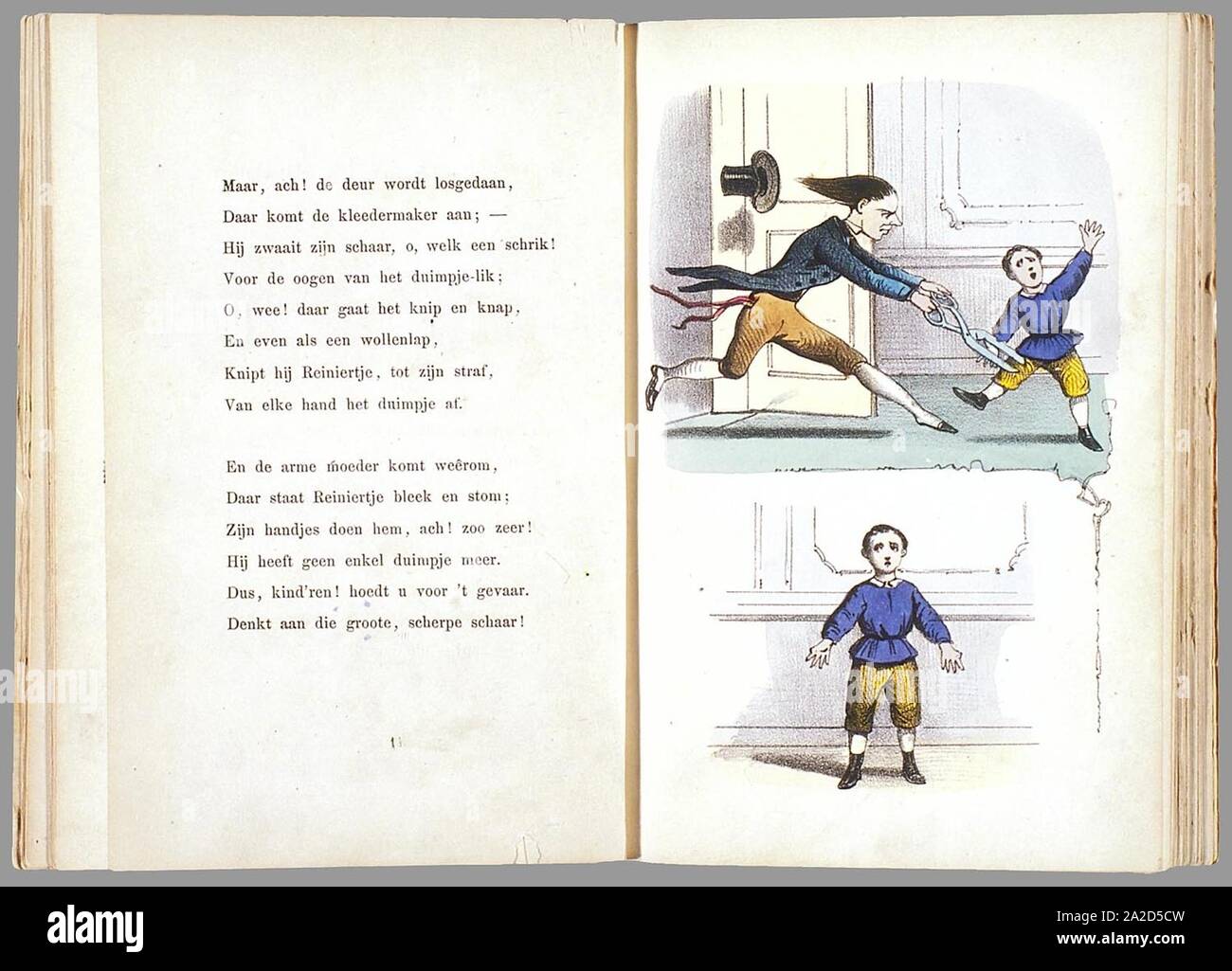 Prentenboek leerzame een aardig rencontré vertellingen naar het beroemde Hoogduitsche kinderwerk Der Struwwelpeter Banque D'Images