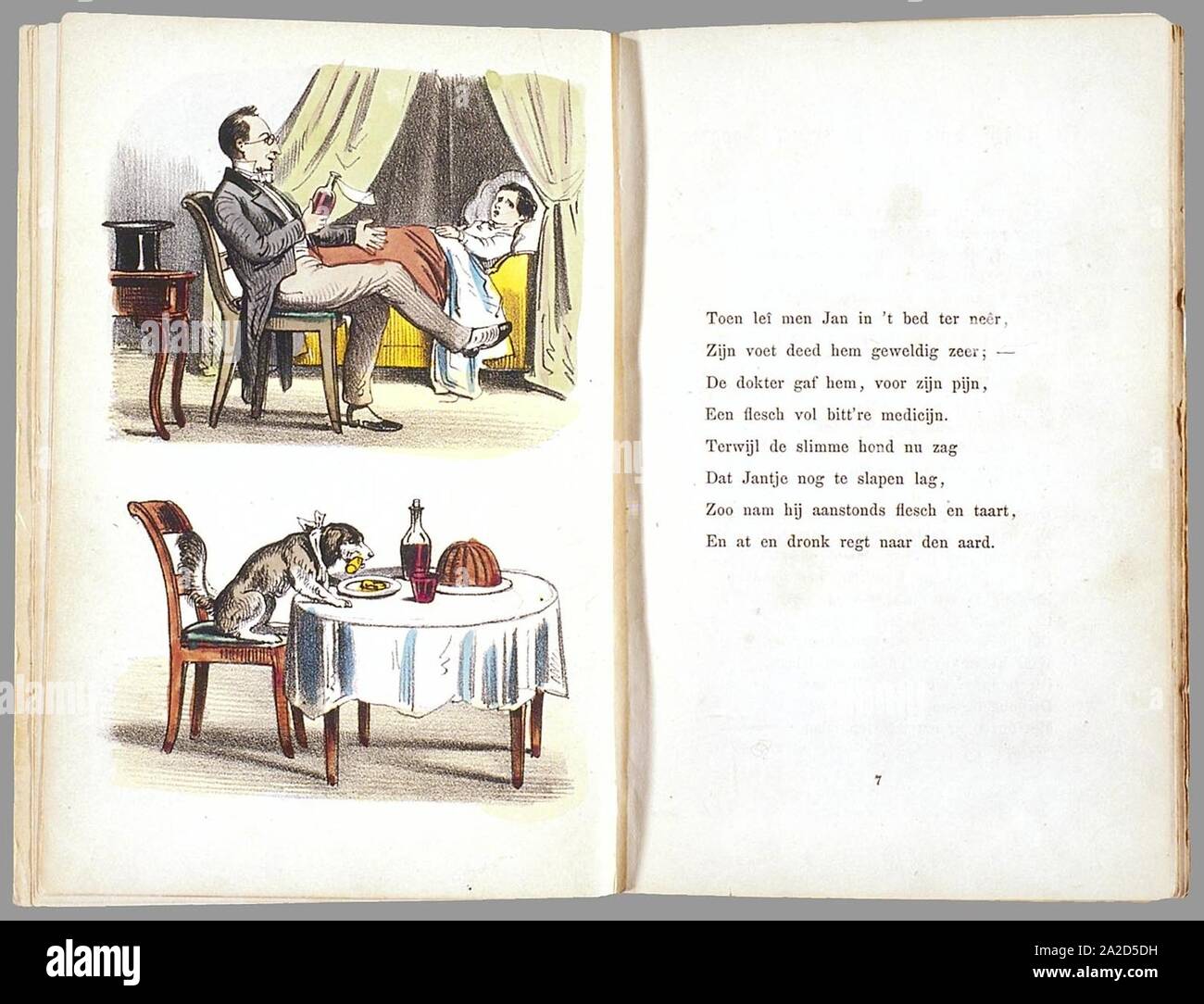 Prentenboek leerzame een aardig rencontré vertellingen naar het beroemde Hoogduitsche kinderwerk Der Struwwelpeter Banque D'Images