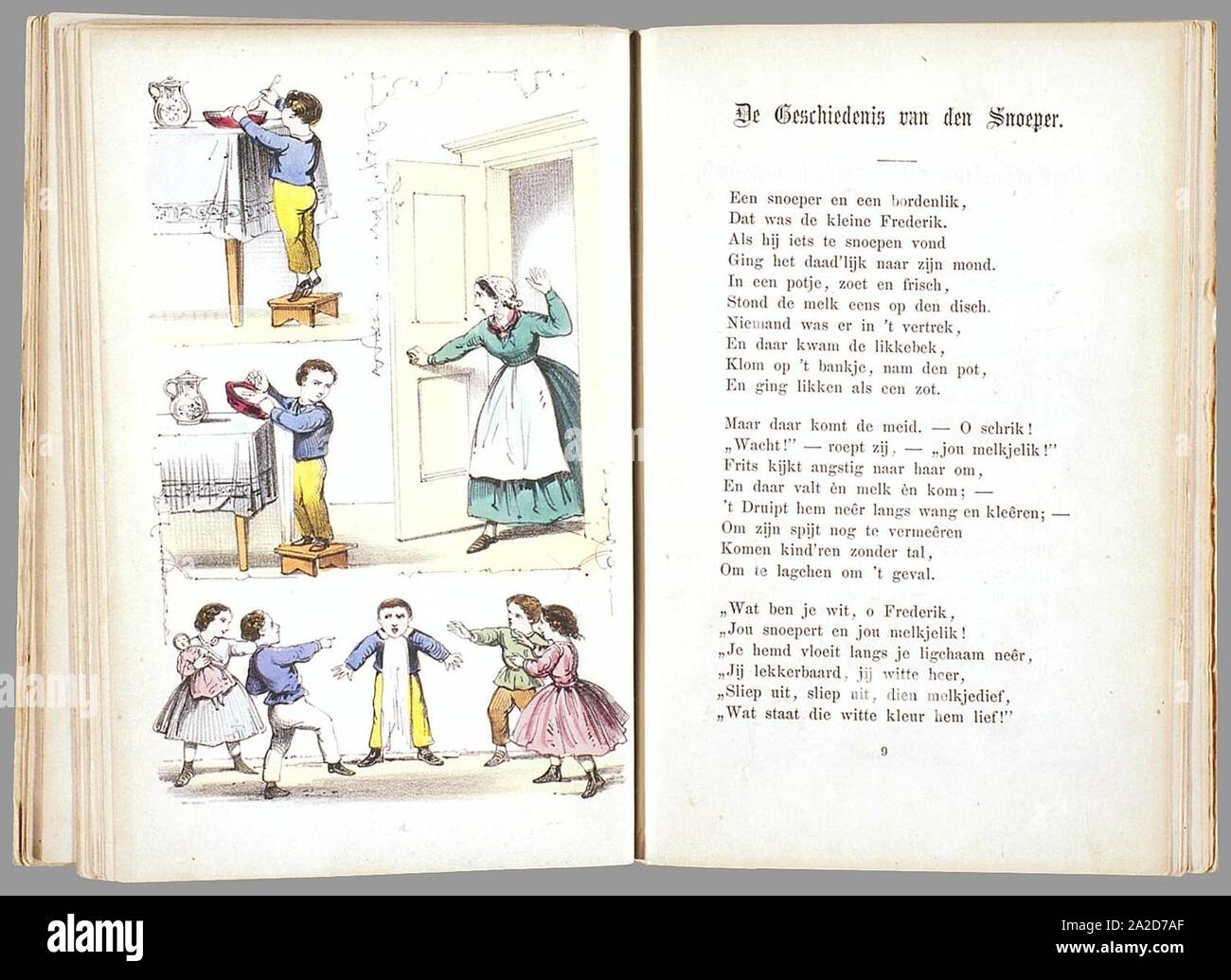 Prentenboek als een nieuw aardig op het vervolg beroemde Hoogduitsche kinderwerk Der Struwwelpeter Banque D'Images