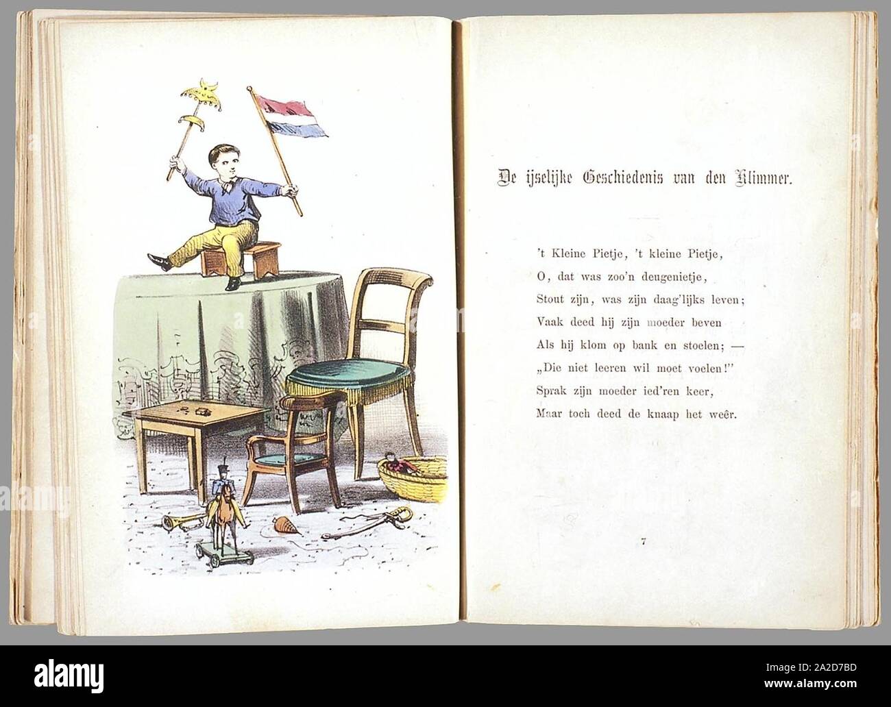 Prentenboek als een nieuw aardig op het vervolg beroemde Hoogduitsche kinderwerk Der Struwwelpeter Banque D'Images