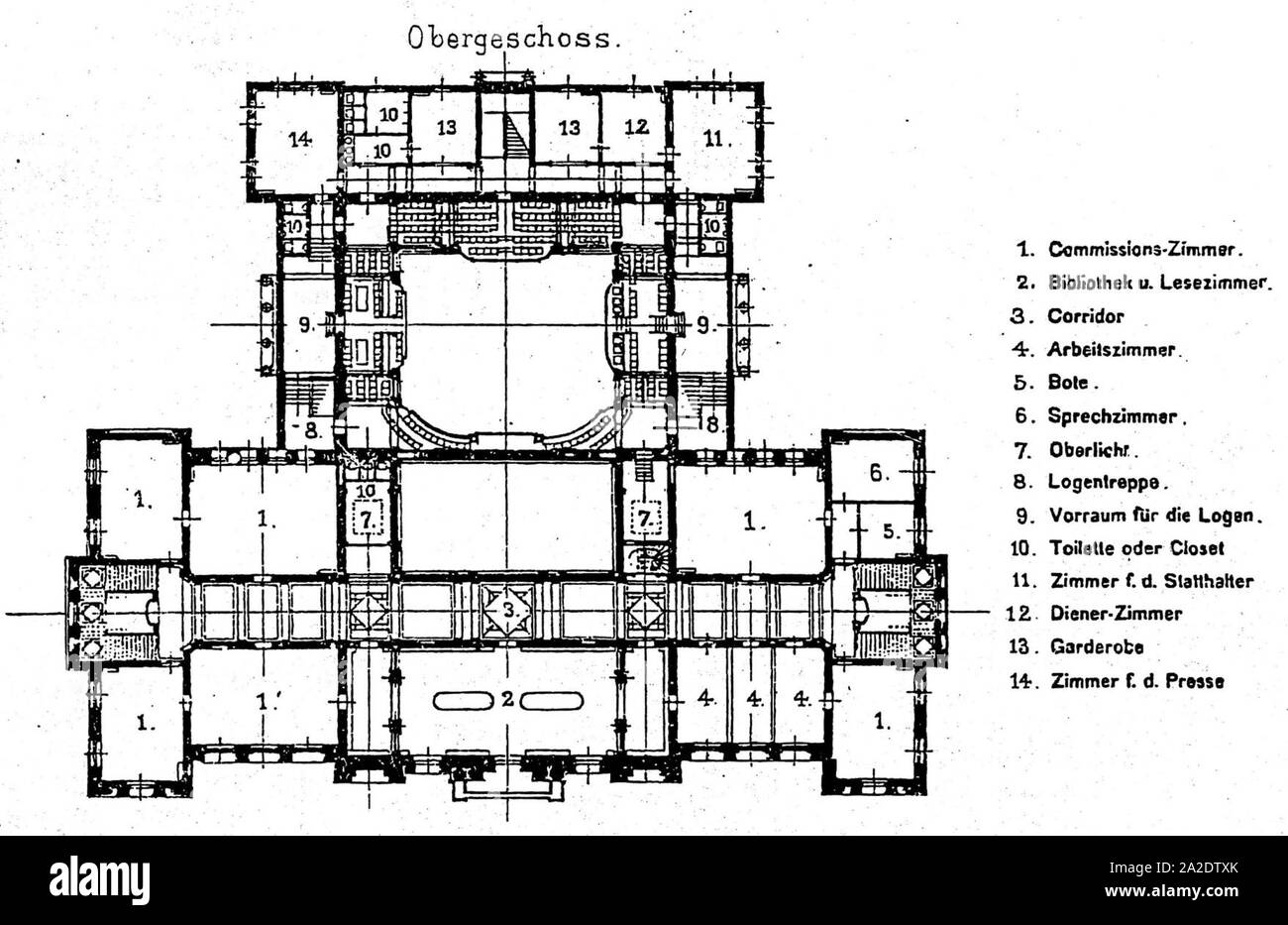 Dans Landesausschuss-Gebäude Ehemaliges Straßburg, 1888 und 1892 nach der Architekten Skjold Neckelmann Entwürfen und August Hartel, Grundriss Erdgeschoss, 91 Tafel, Kick Portugal I. Banque D'Images