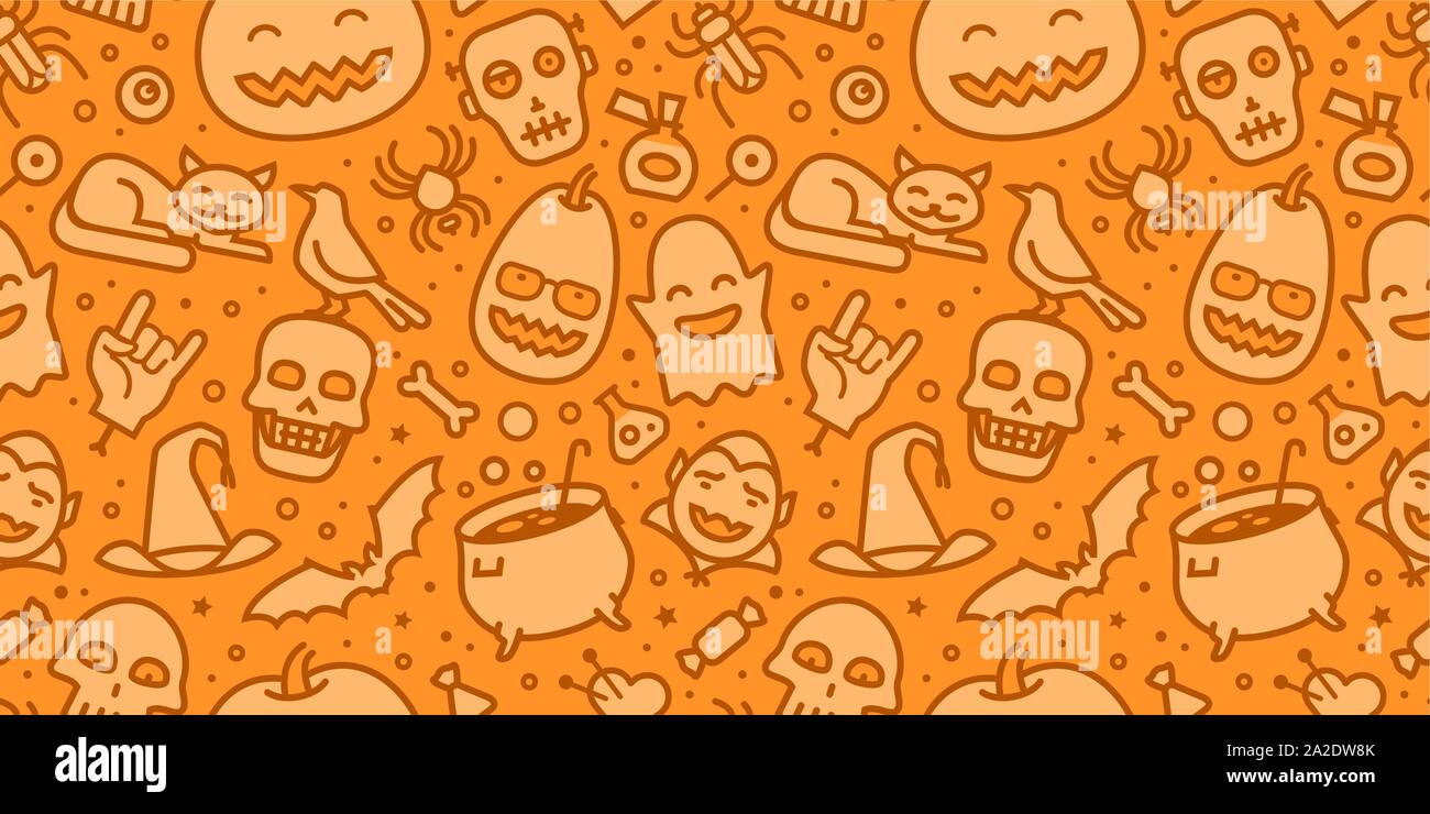 Halloween Party fond sans couture. Illustration vectorielle de motif décoratif Illustration de Vecteur