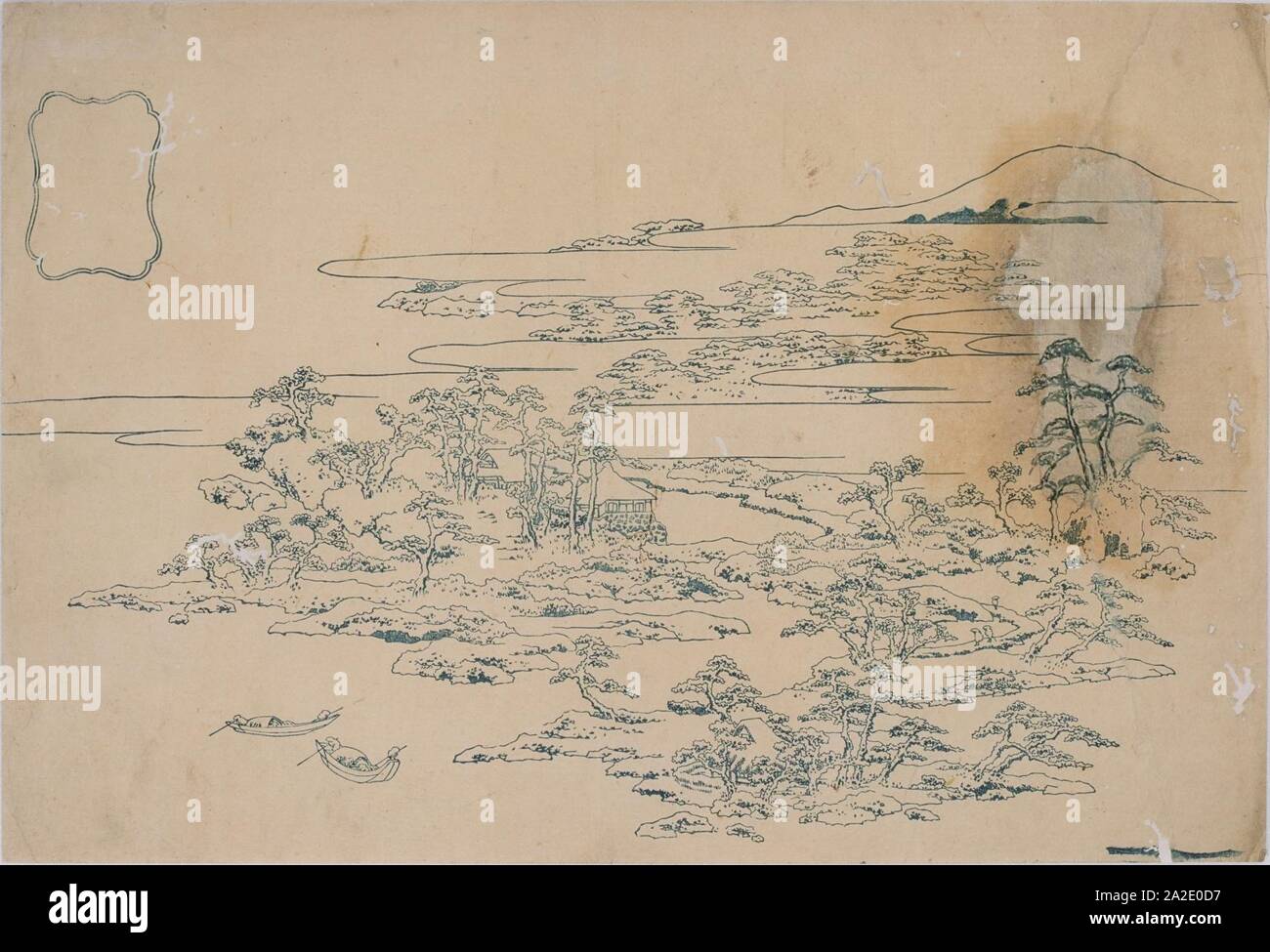 8 vues des Ryukyu par Hokusai - preuve de pins et des vagues à Ryudo ). Banque D'Images