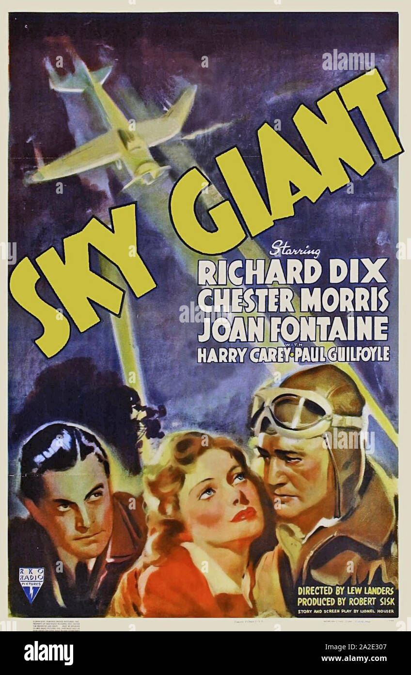 Le géant du ciel 1938 RKO Radio Pictures film avec Richard Dix et Joan Fontaine Banque D'Images
