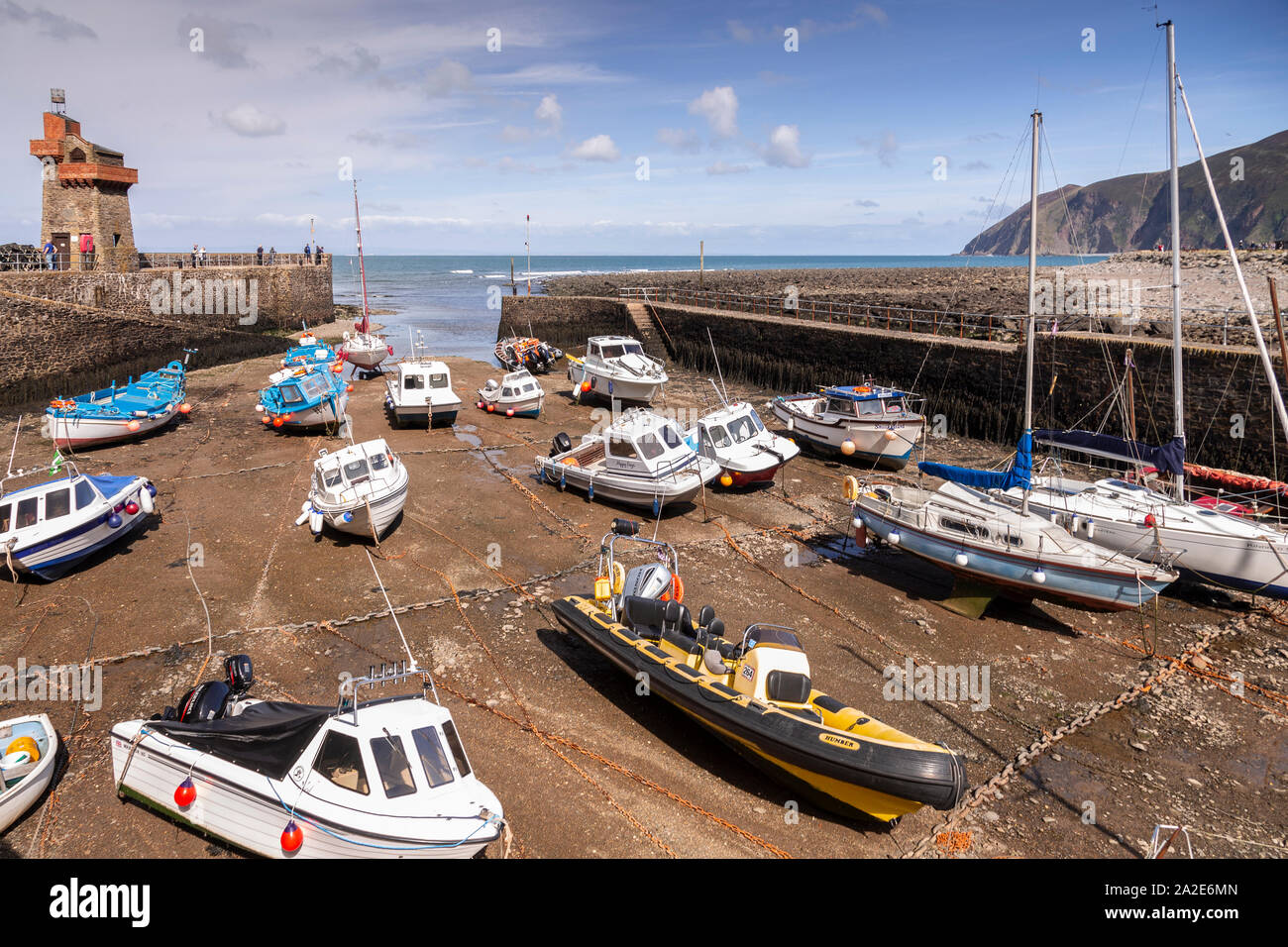 Port de Lynmouth sur la côte nord du Devon Banque D'Images