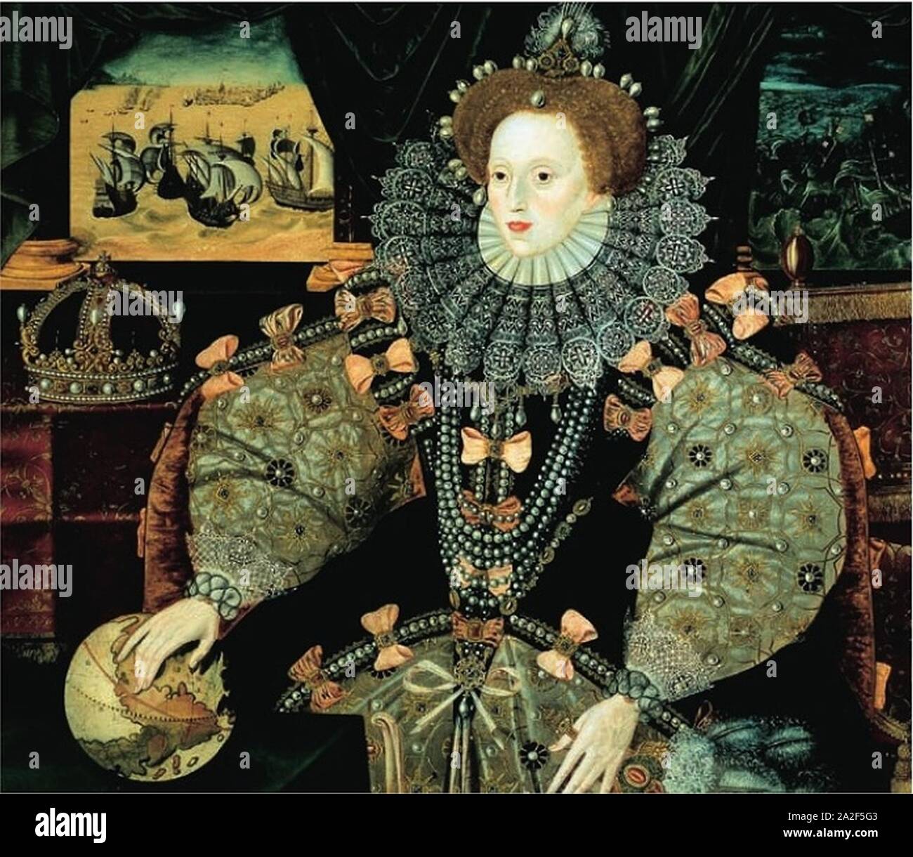 Elisabeth I Armada Portrait image en miroir. Banque D'Images