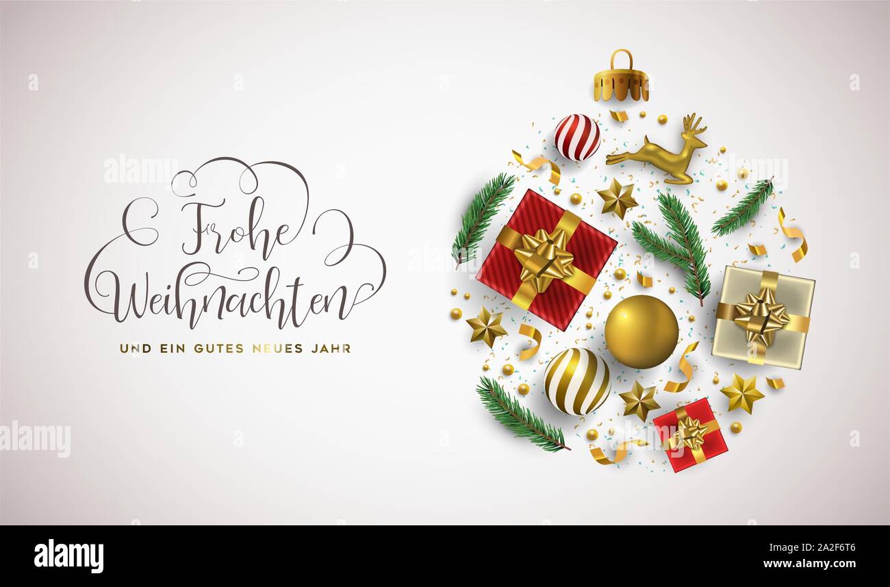 Carte de voeux allemande de noël et nouvel an Banque de photographies et d’images à haute
