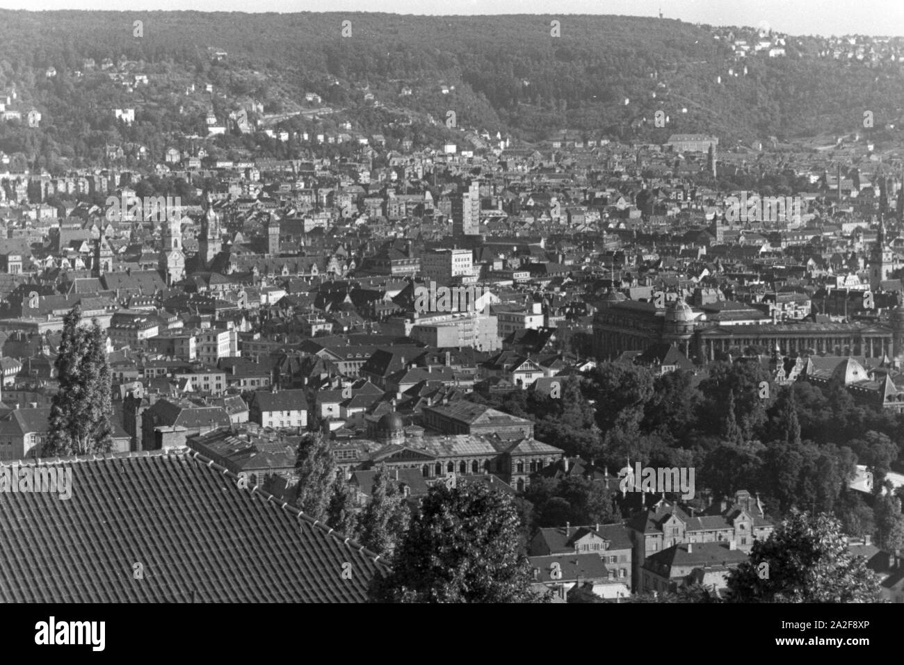 Ausblick auf Stuttgart, Deutschland 1930er Jahre. Vue panoramique de Stuttgart, Allemagne 1930. Banque D'Images