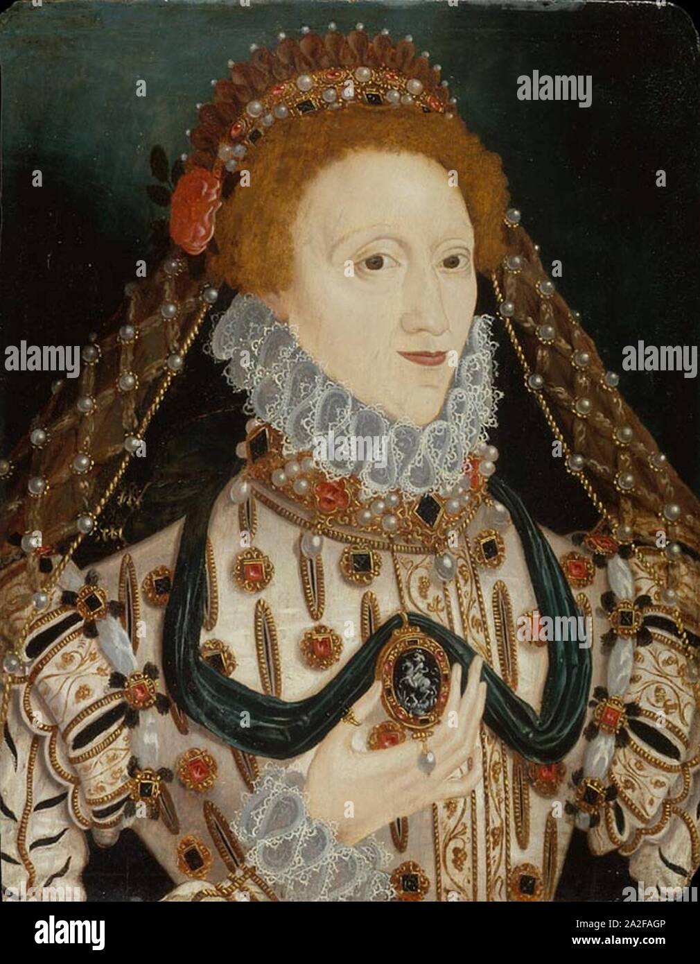 Elizabeth I Artiste Inconnu c 1575 v 2. Banque D'Images