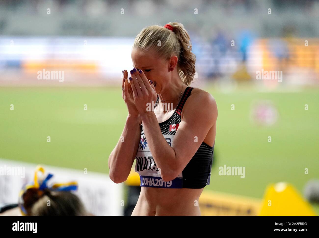 Doha, Qatar. 2 octobre, 2019. Sage Wason (CAN) sur 400 mètres haies lors des Championnats du monde d'athlétisme de l'IAAF 2019 le 2 octobre 2019 dans Khalifa International Stadium de Doha, Qatar) : Soenar Chamid Crédit/SCS/AFLO/Alamy Live News Banque D'Images