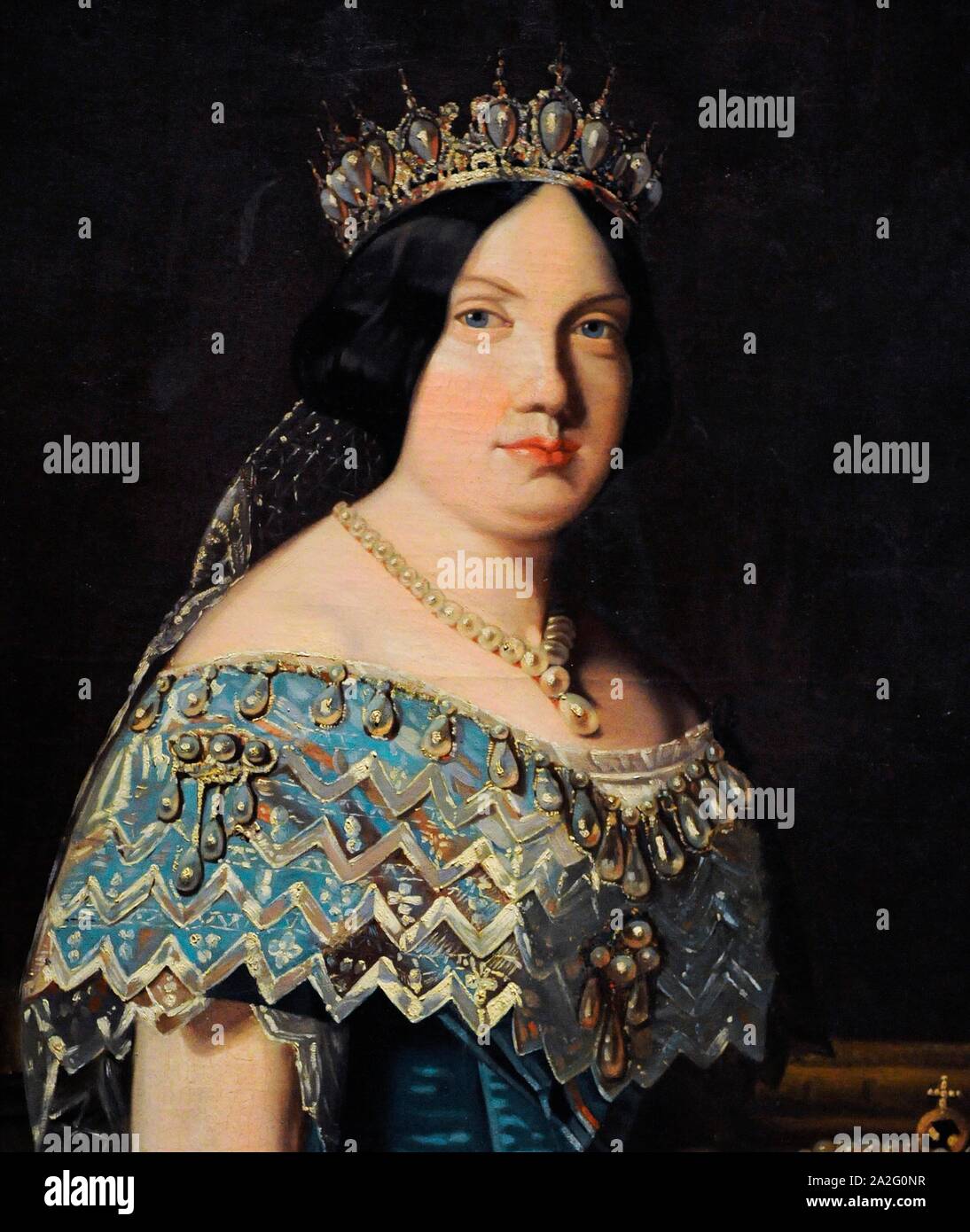 Isabel II (1830-1904). Reina de España. Retrato electrónico, siglo XIX. Detalle. Museo Naval. Madrid. España. Banque D'Images