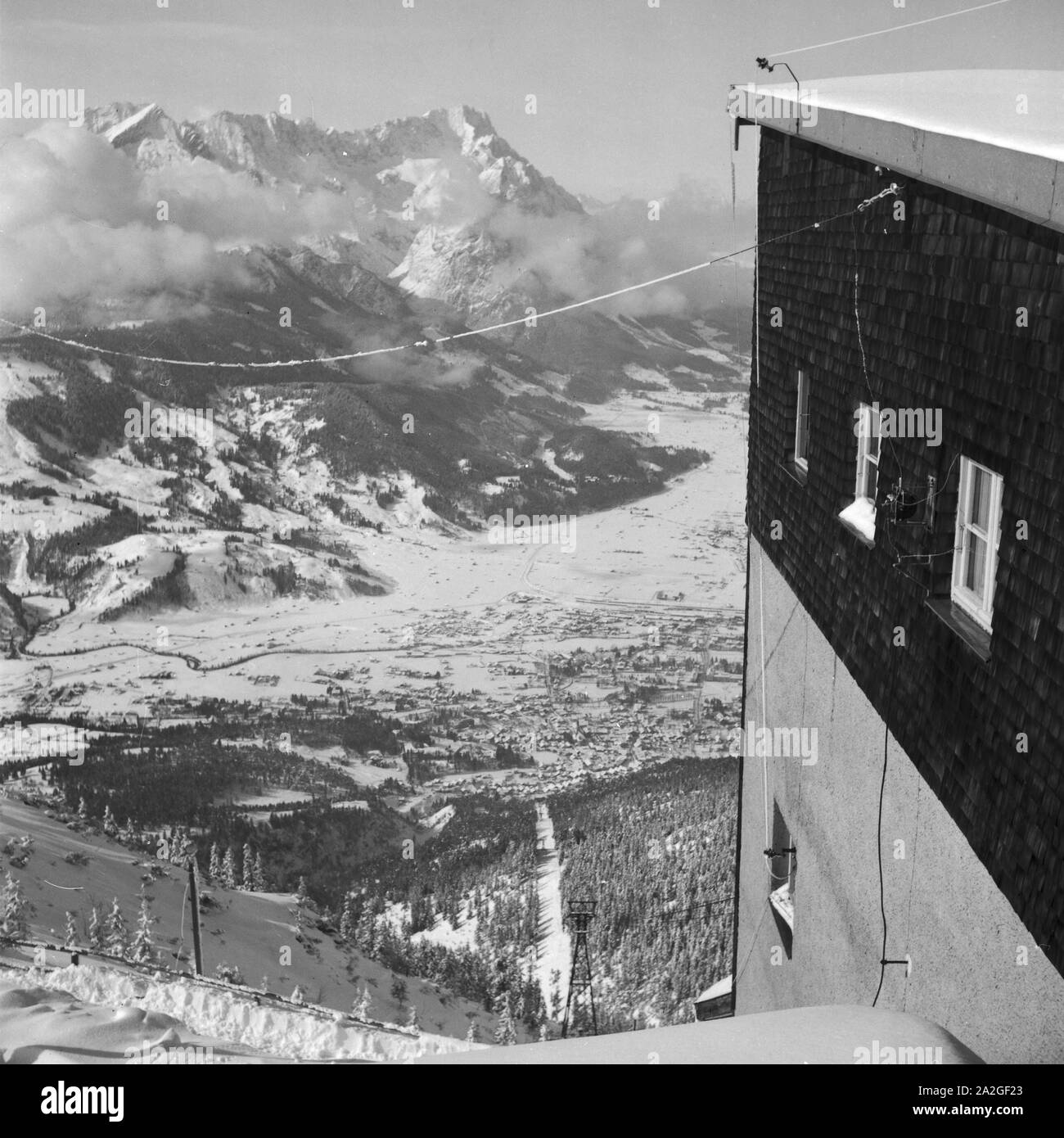 Gipfelstation, 1930er Jahre Deutschland. Chambre en haut d'une montagne, Allemagne 1930. Banque D'Images