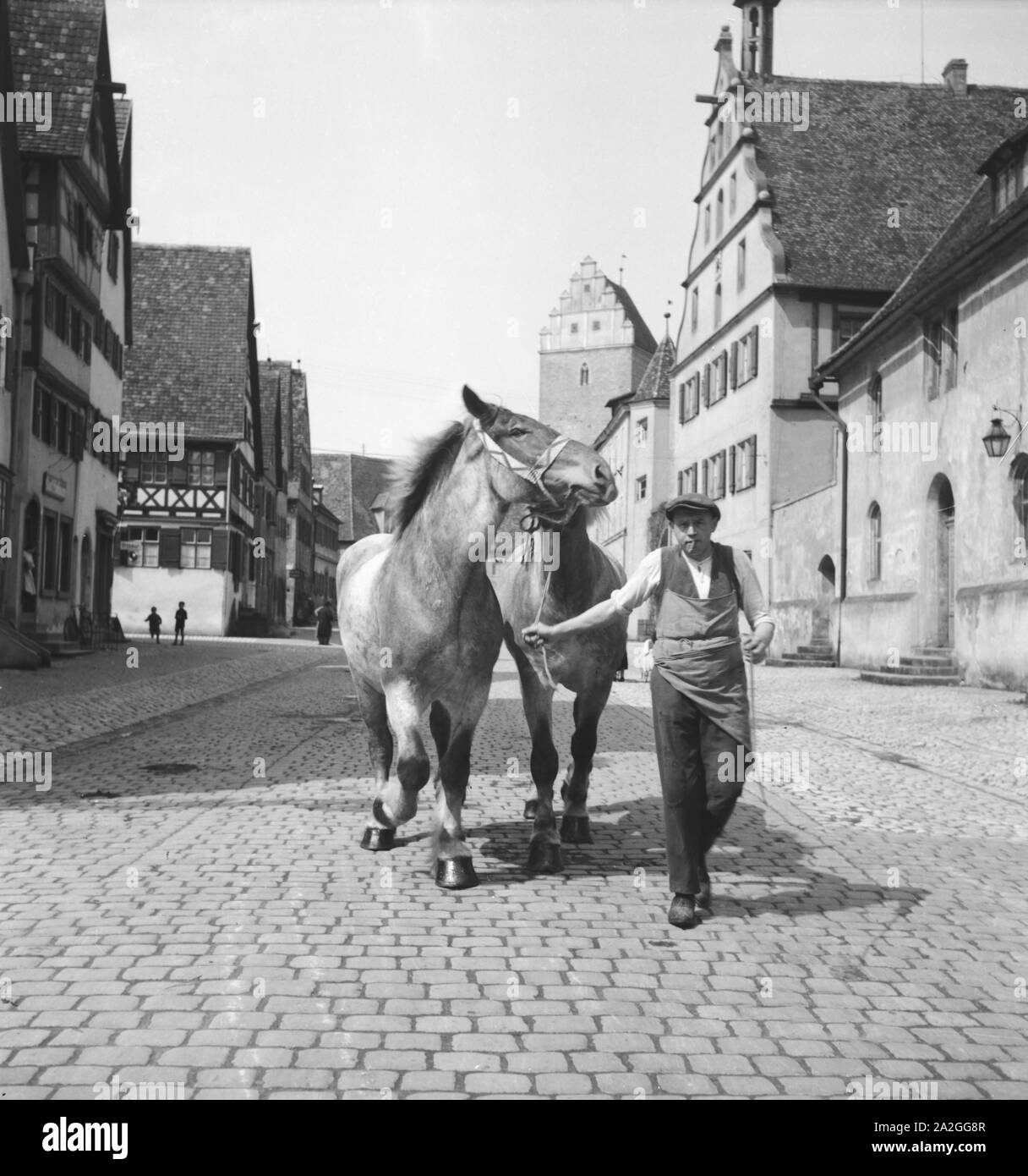 Unterwegs in und um Dinkelsbühl dans Mittelfranken, Deutschland 1930er Jahre. À et autour de la ville de Dinkelsbuehl en Thuringe, Allemagne 1930. Banque D'Images