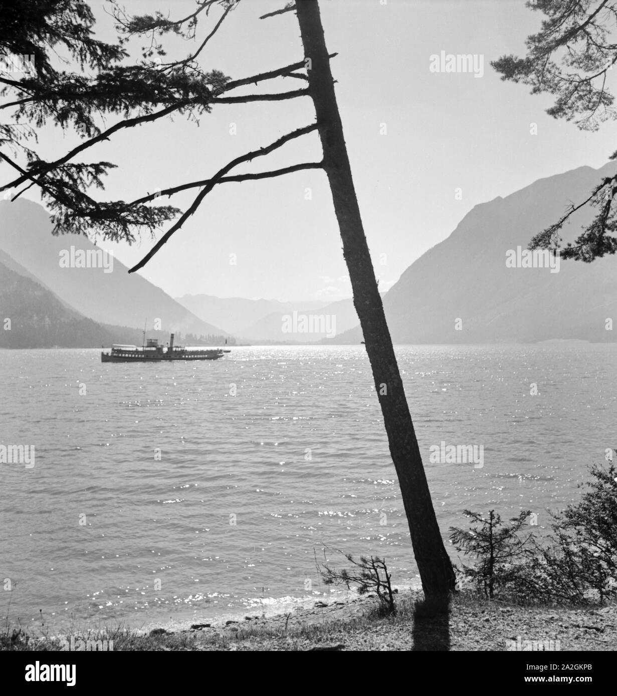 Ein Ausflug zum Achensee au Tyrol, Deutsches Reich 1930er Jahre. Un voyage au Lac Achensee dans le Tyrol, l'Allemagne des années 1930. Banque D'Images