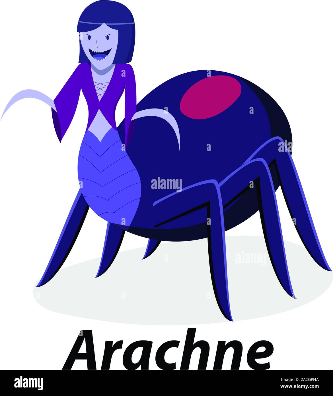 Arachne isolé sur blanc dans télévision vector art design Illustration de Vecteur