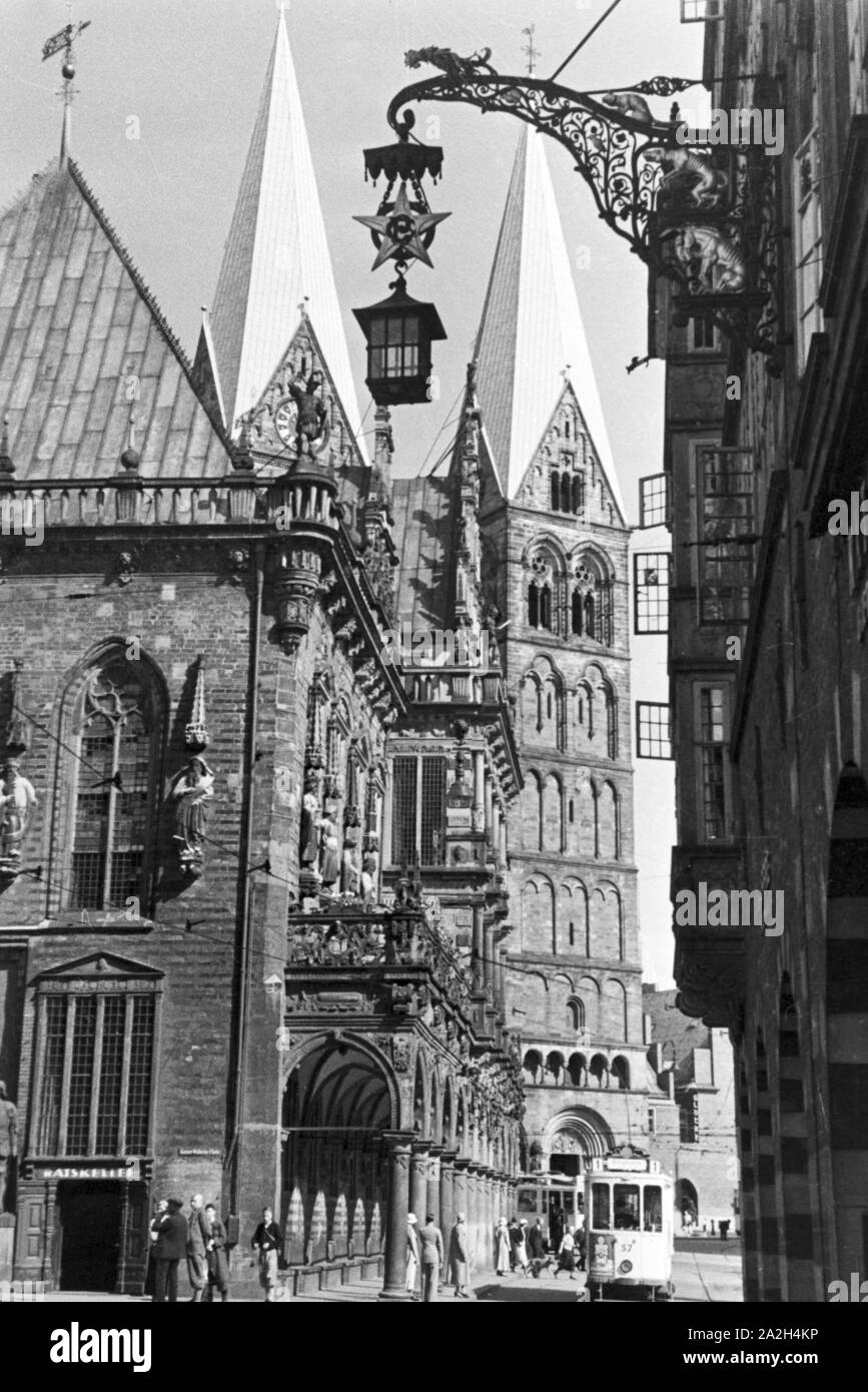 Promenade durch Bremen, Allemagne Allemagne Années 1930 er Jahre. En flânant dans la ville de Bremen, Allemagne 1930. Banque D'Images