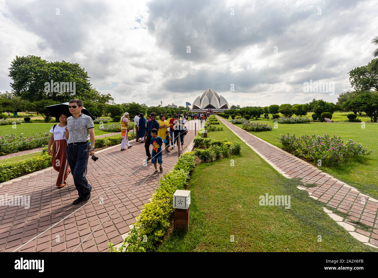 Le Temple Bahai populairement connu sous le nom de temple du lotus à New Delhi en Inde. Banque D'Images