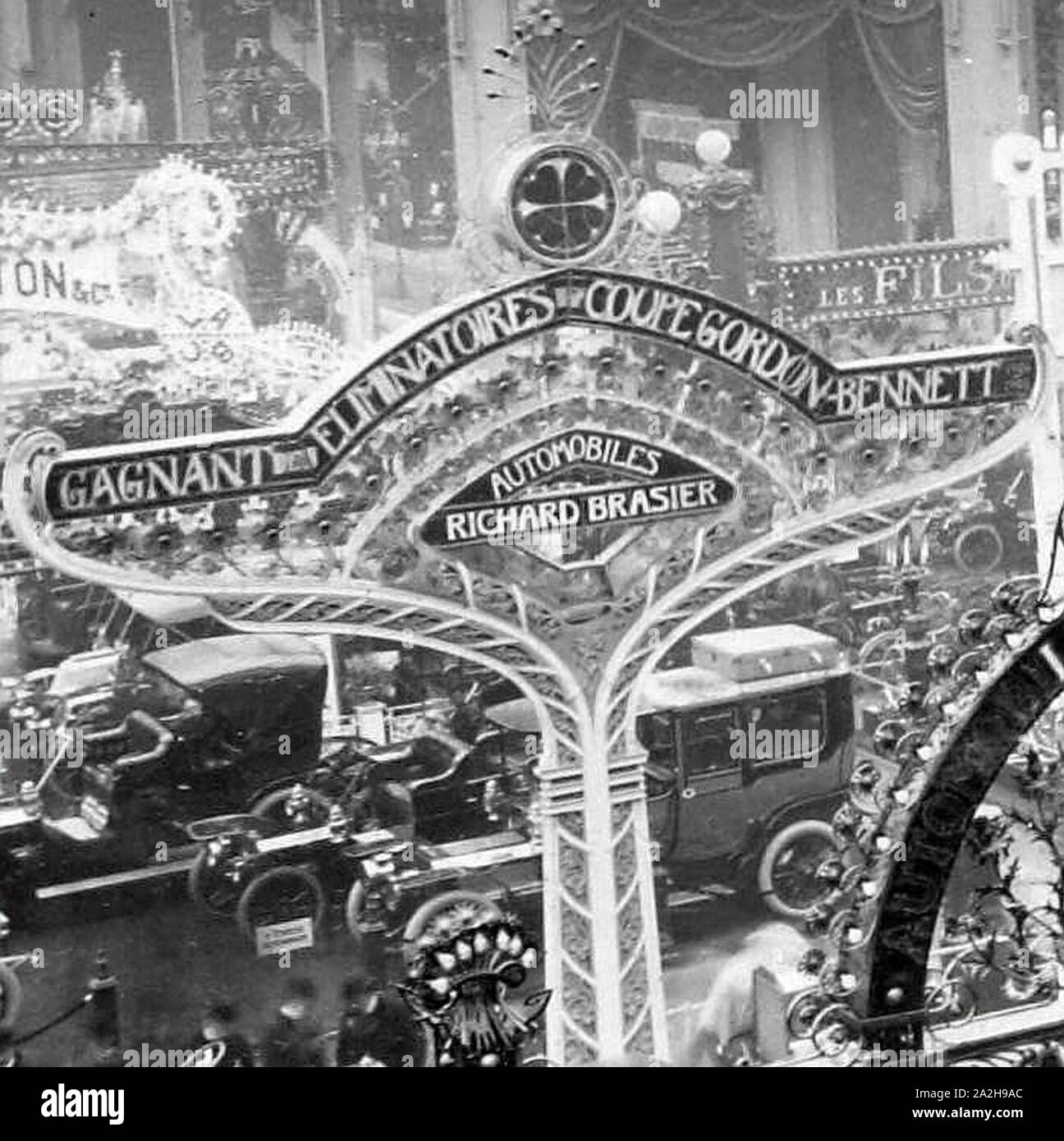 Enseigne Brasier au Salon de l'automobile 1905. Banque D'Images