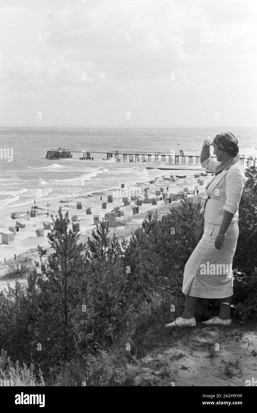 Urlaub an der Ostsee, Deutsches Reich 1930er Jahre. Vacances à la mer Baltique, Allemagne 1930. Banque D'Images