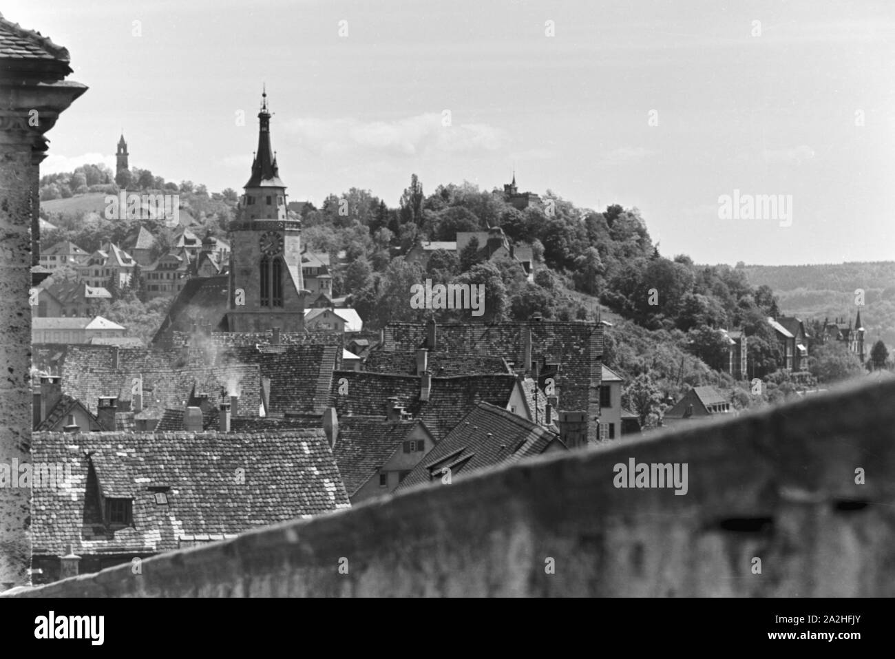 Ein Ausflug nach Tübingen, 1930er Jahre Deutsches Reich. Un voyage à Tübingen, Allemagne 1930. Banque D'Images