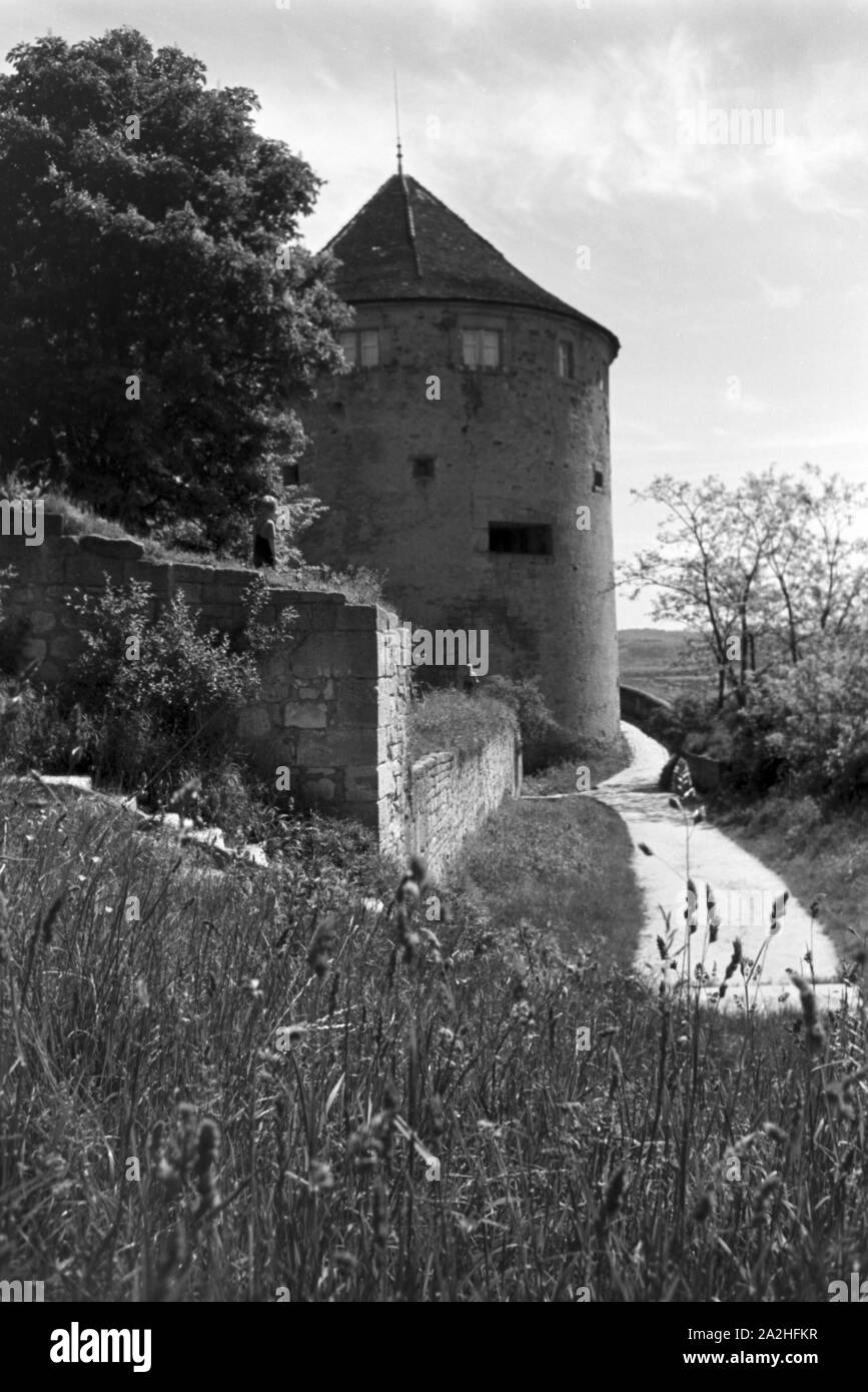 Ein Ausflug nach Tübingen, 1930er Jahre Deutsches Reich. Un voyage à Tübingen, Allemagne 1930. Banque D'Images