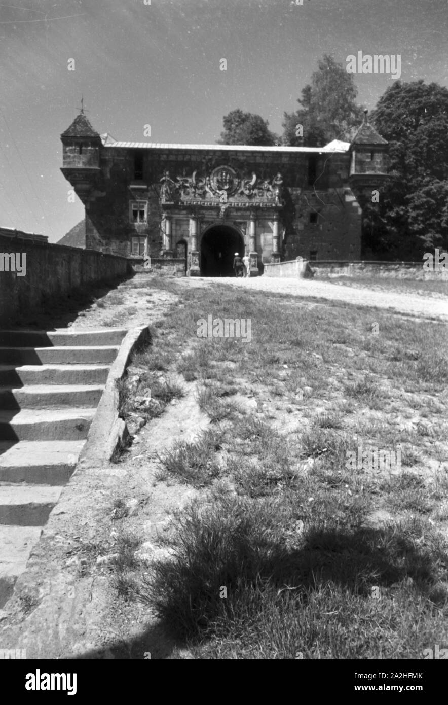Ein Ausflug nach Tübingen, 1930er Jahre Deutsches Reich. Un voyage à Tübingen, Allemagne 1930. Banque D'Images