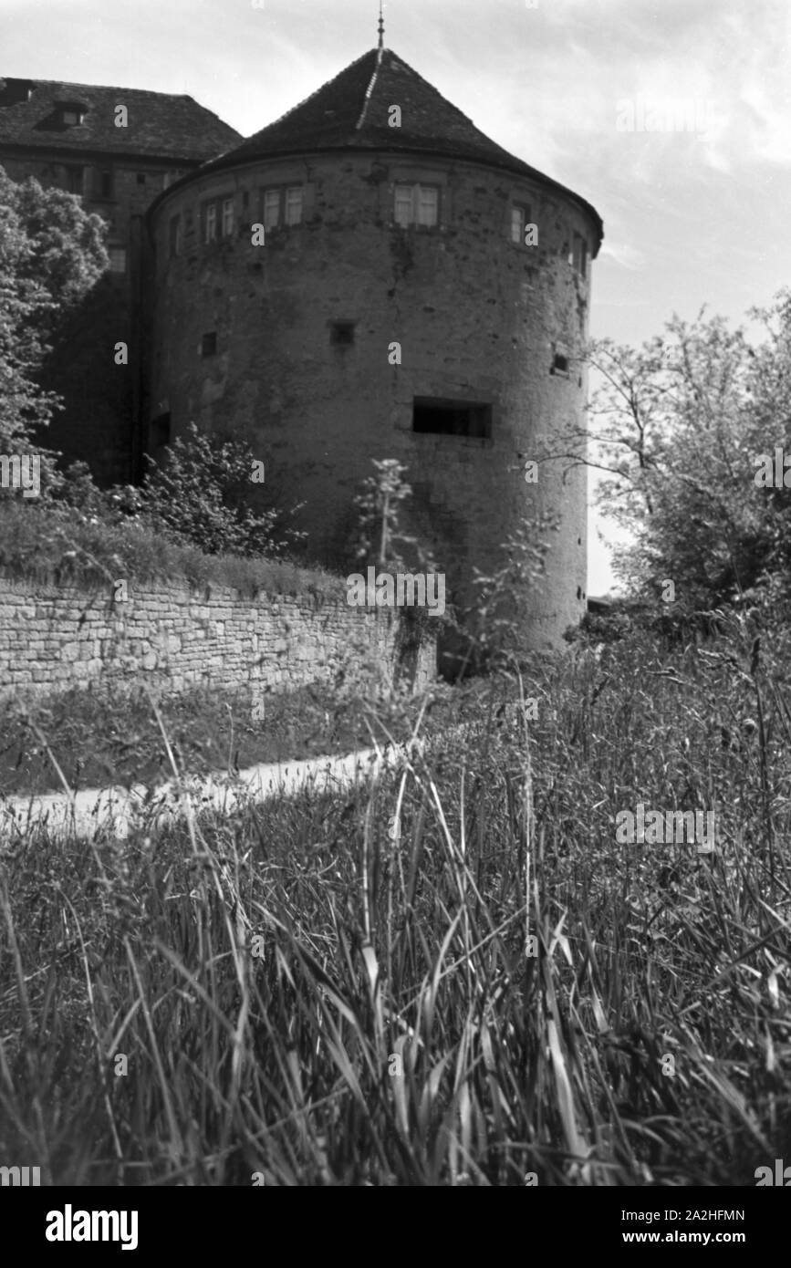 Ein Ausflug nach Tübingen, 1930er Jahre Deutsches Reich. Un voyage à Tübingen, Allemagne 1930. Banque D'Images