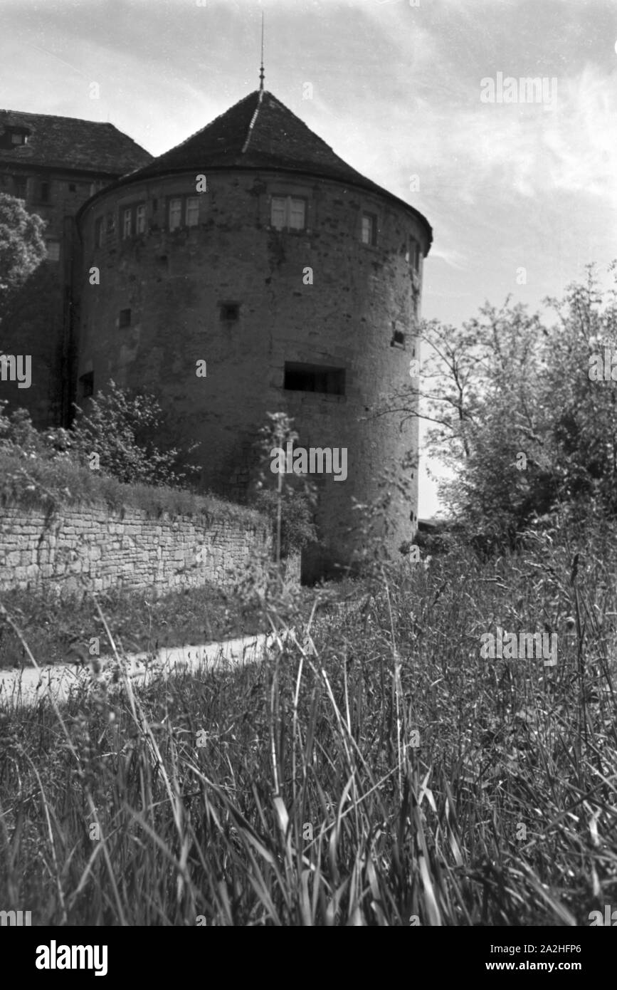 Ein Ausflug nach Tübingen, 1930er Jahre Deutsches Reich. Un voyage à Tübingen, Allemagne 1930. Banque D'Images