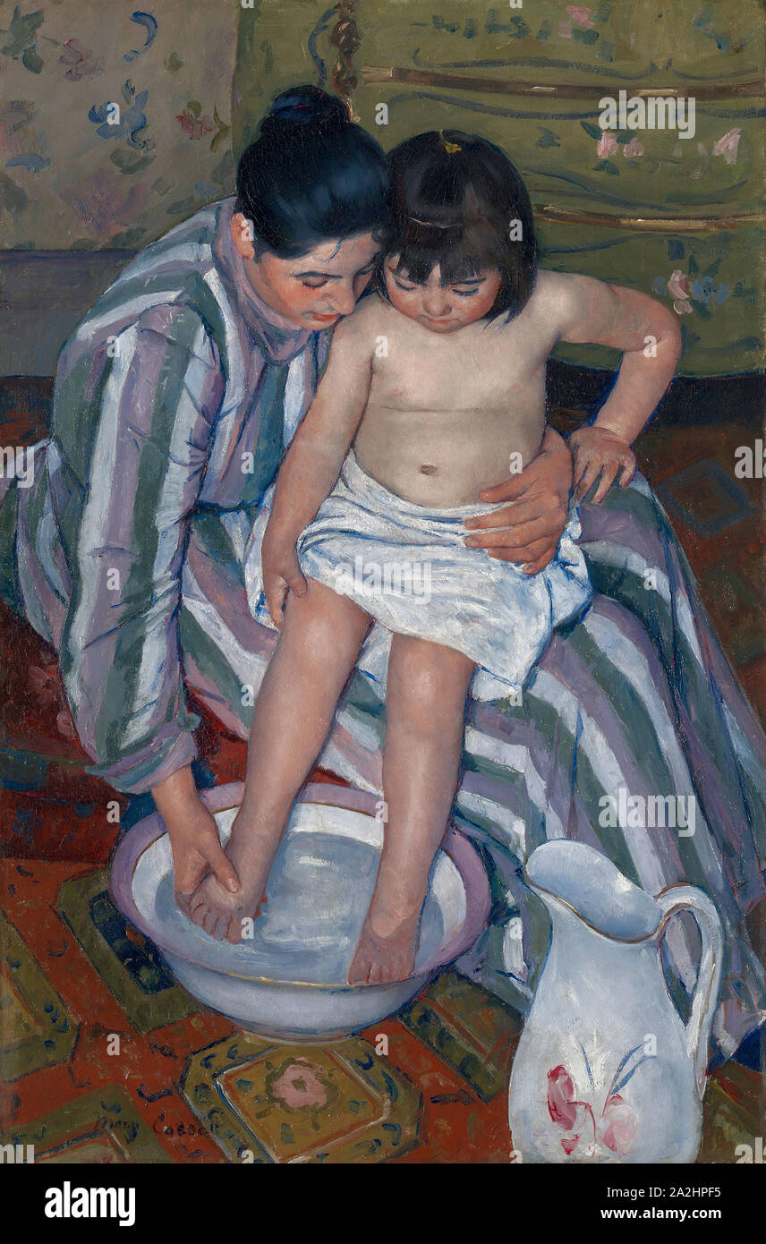 La baignoire de l'enfant, 1893, Mary Cassatt, American, 1844-1926, France, huile sur toile, 100,3 × 66,1 cm (39 1/2 x 26 dans Banque D'Images