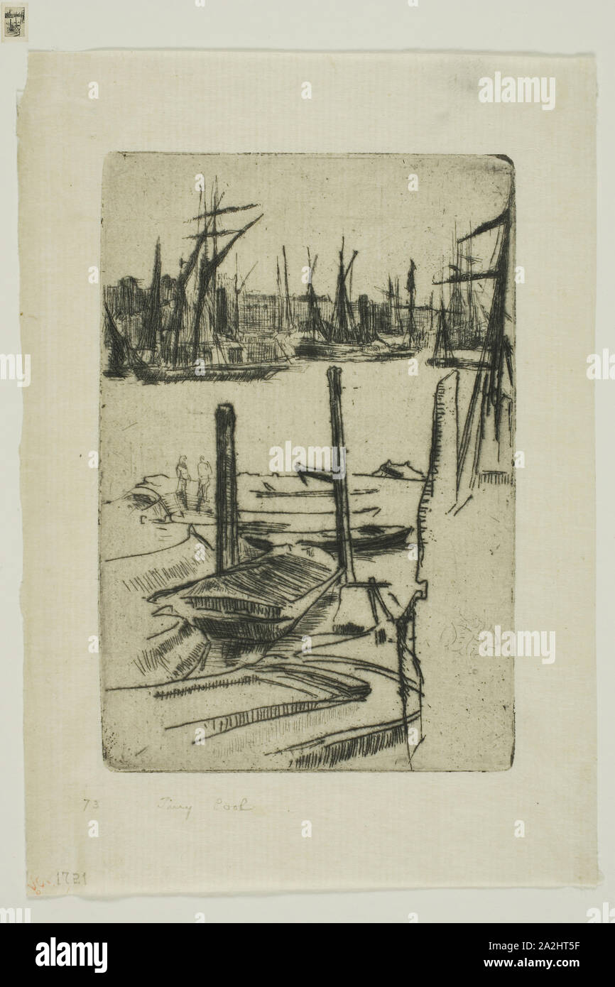 La petite piscine, 1876/78, James McNeill Whistler, Américain, 1834-1903, United States, pointe sèche en noir sur papier Japon crème, 99 x 66 mm (plaque), 134 x 93 mm (feuille Banque D'Images