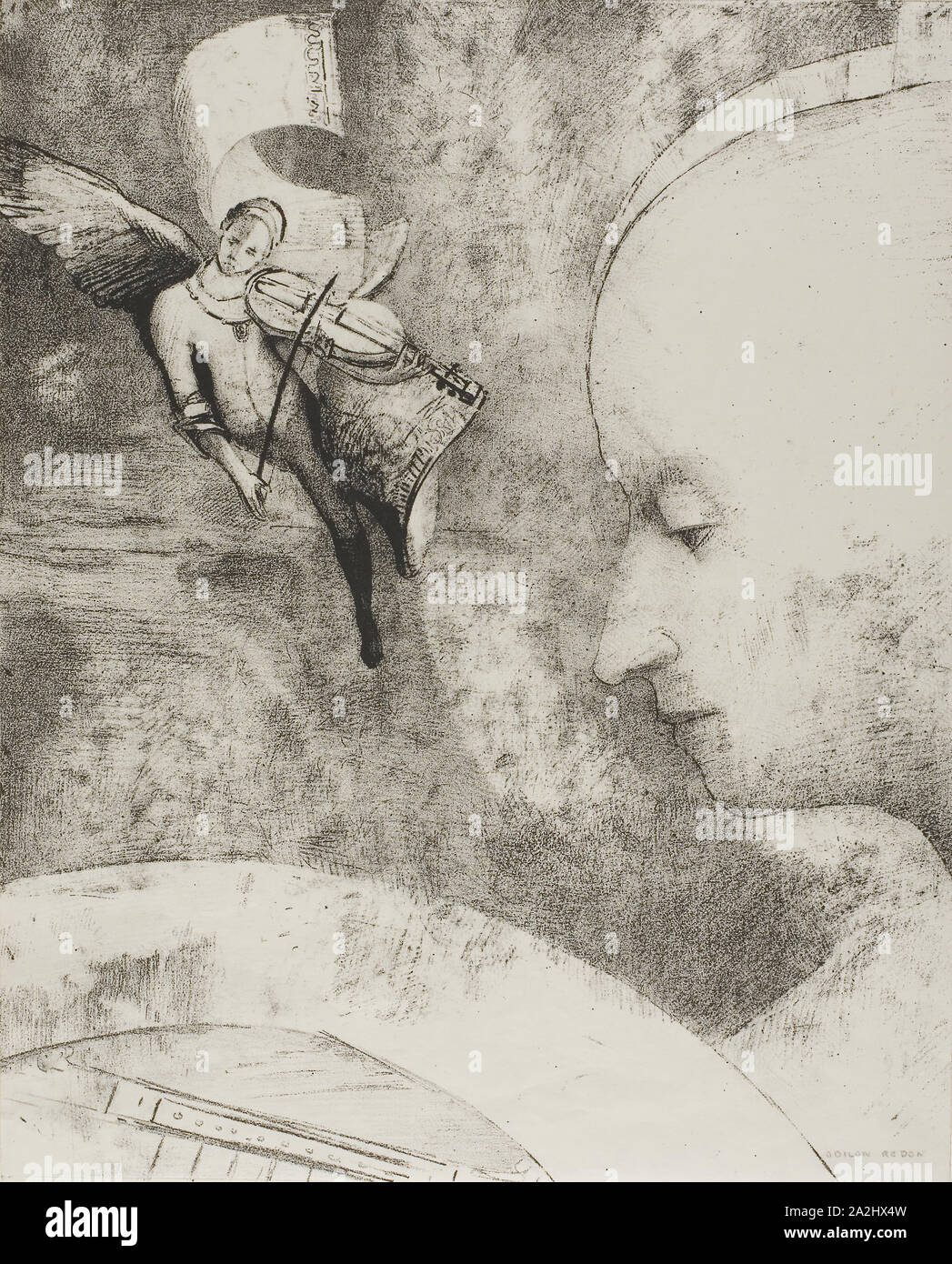 L'Art céleste, 1894, Odilon Redon, Français, 1840-1916, France, lithographie en noir sur blanc les chine, 316 × 258 mm Banque D'Images