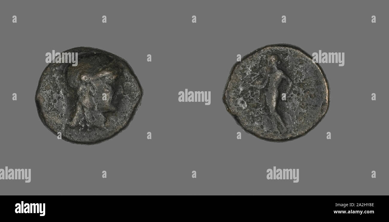 Médaille représentant la déesse Athéna, 246/225 BC, Grec, Grèce, Bronze, diam. 1,7 cm, 4,39 g Banque D'Images