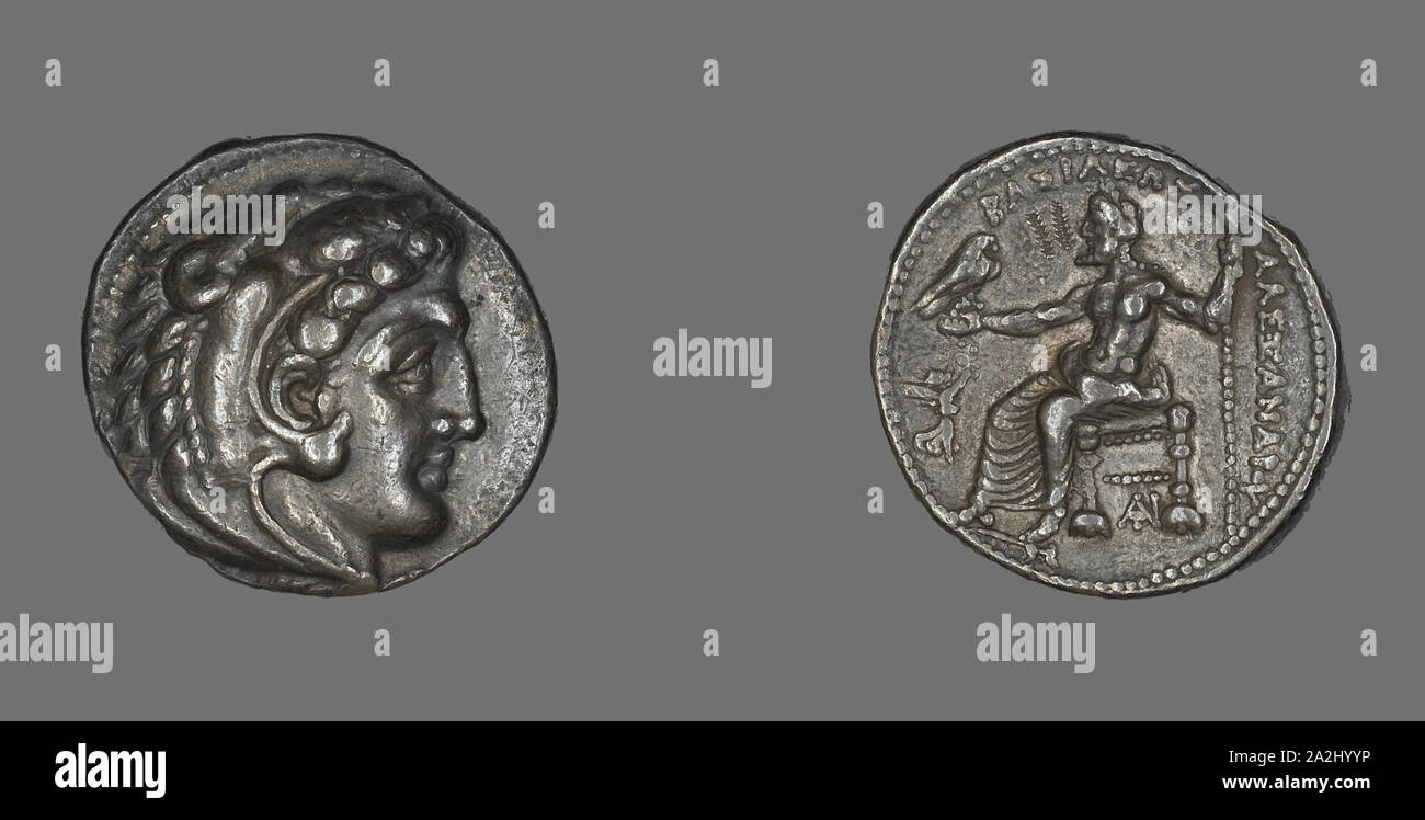 Tetradrachme (Coin) Représentant Alexandre le Grand, 336/323 av. J.-C., le grec, l'Empire romain, argent, diam. 2,7 cm, 17,13 g Banque D'Images