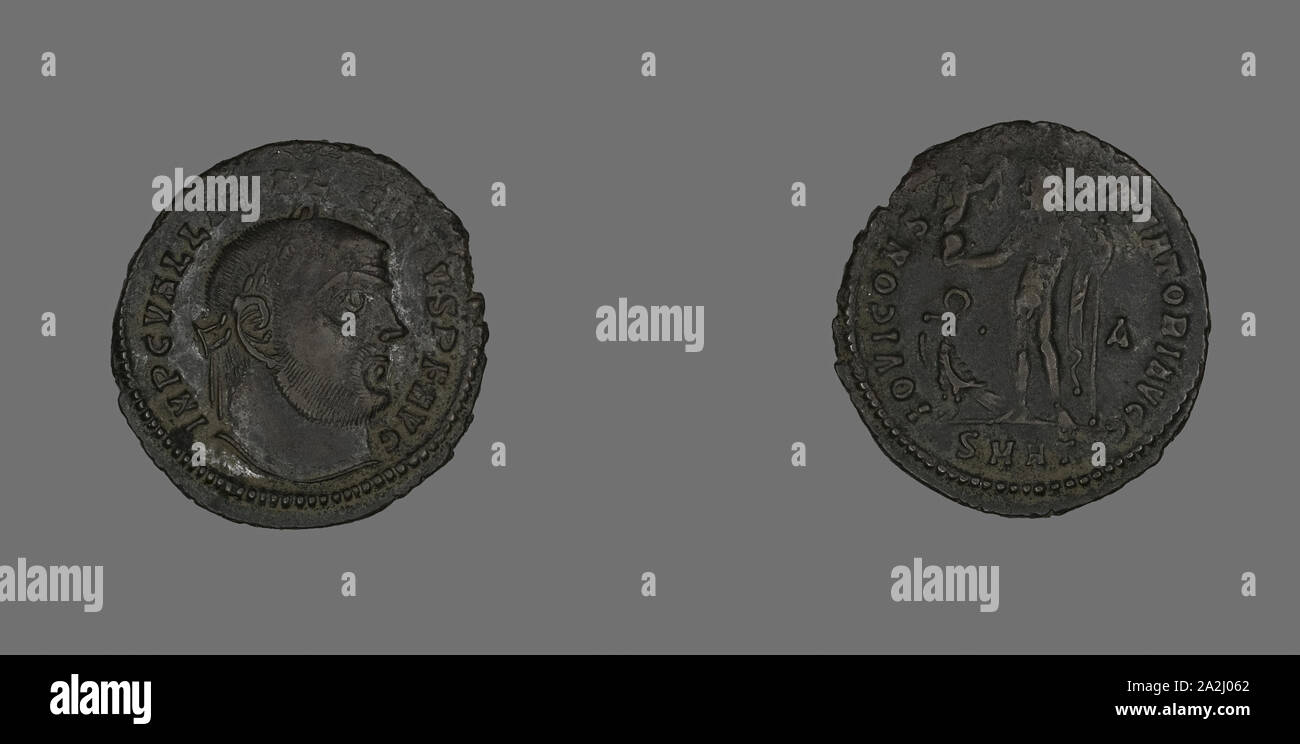 Follis (Coin) représentant l'Empereur Licinius, AD 313, Romain, frappées en Héraclée, Empire romain, Bronze, diam. 2,5 cm, 3,92 g Banque D'Images