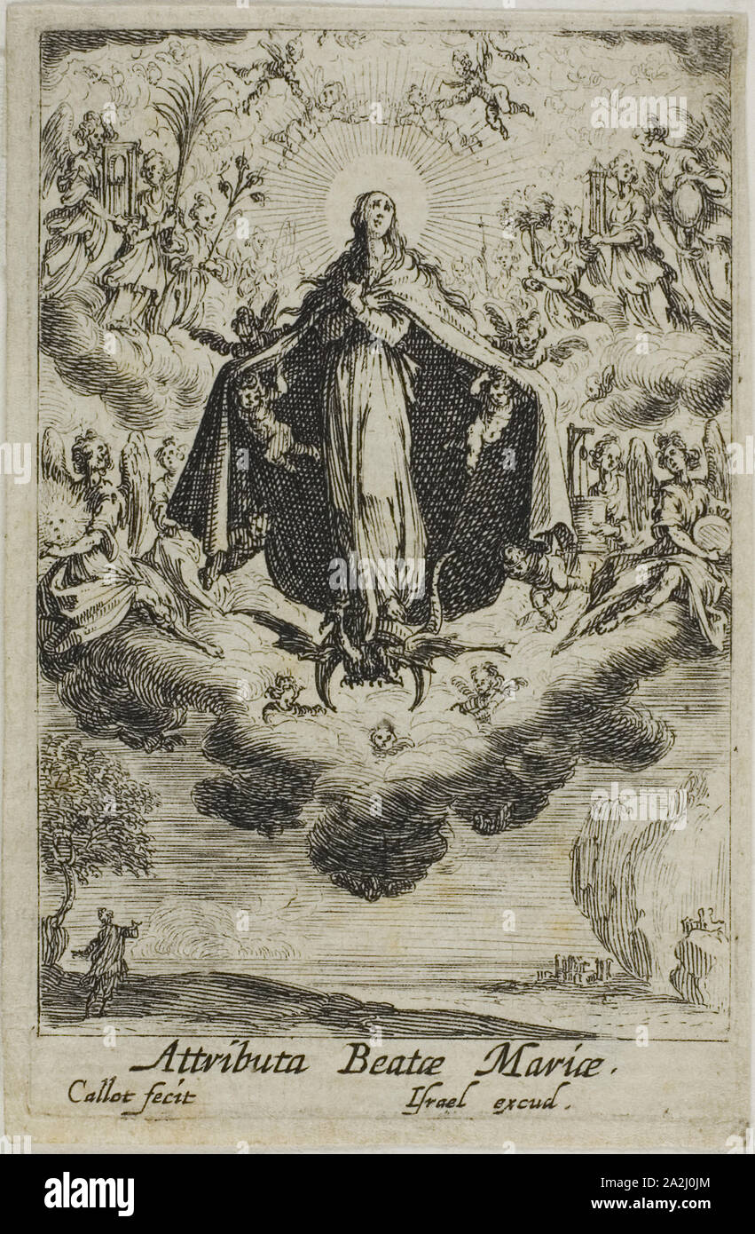 La glorification de la Vierge, de la vie de la Vierge, n.d., Jacques Callot, Français, 1592-1635, France, Eau-forte sur papier, 63 × 43 mm (image), 68 × 44,5 mm (plaque), 71 × 47 mm (feuille Banque D'Images