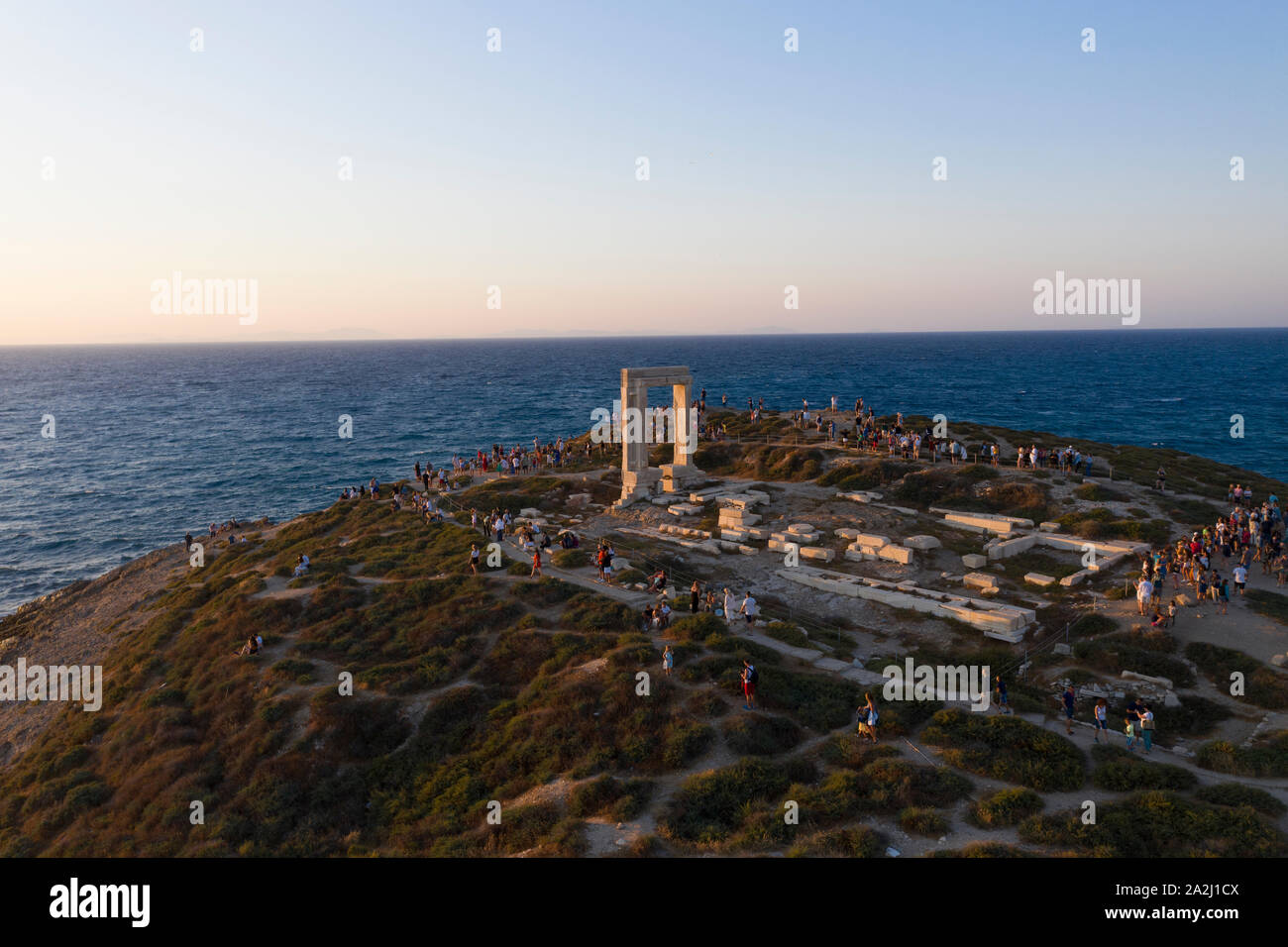 La Grèce, îles des Cyclades, Naxos, Temple d'Apollon Banque D'Images