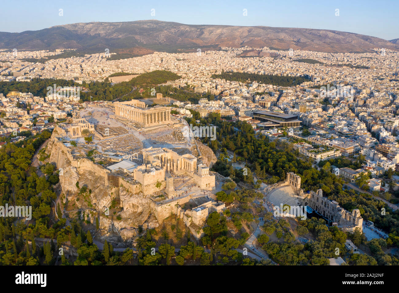 Grèce, Athènes, vue aérienne du Parthénon Banque D'Images