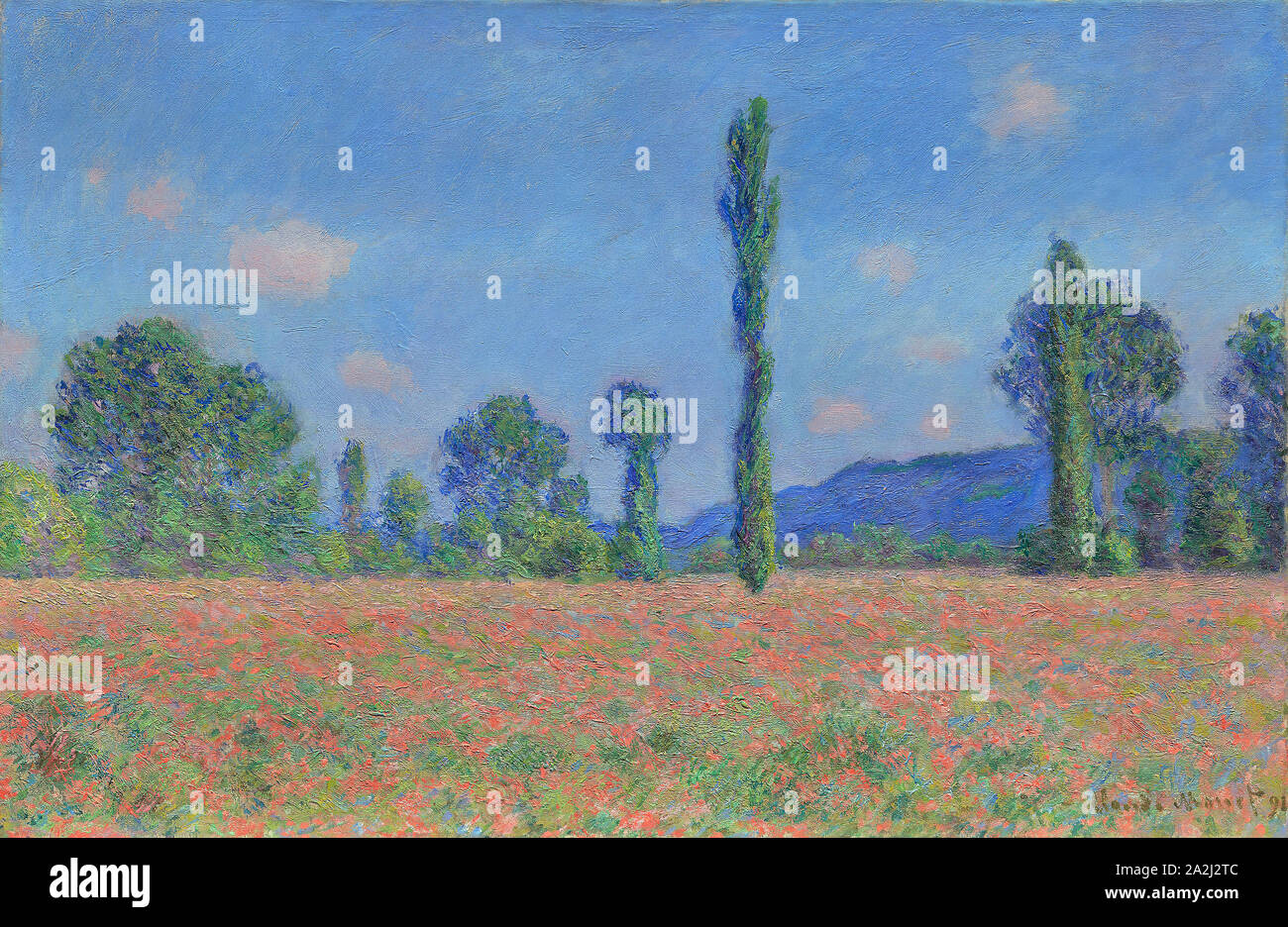 Champ de pavot (Giverny), 1890/91, Claude Monet, Français, 1906-1957, France, huile sur toile, 61,2 × 93,4 cm (24 1/16 × 36 3/4 in Banque D'Images