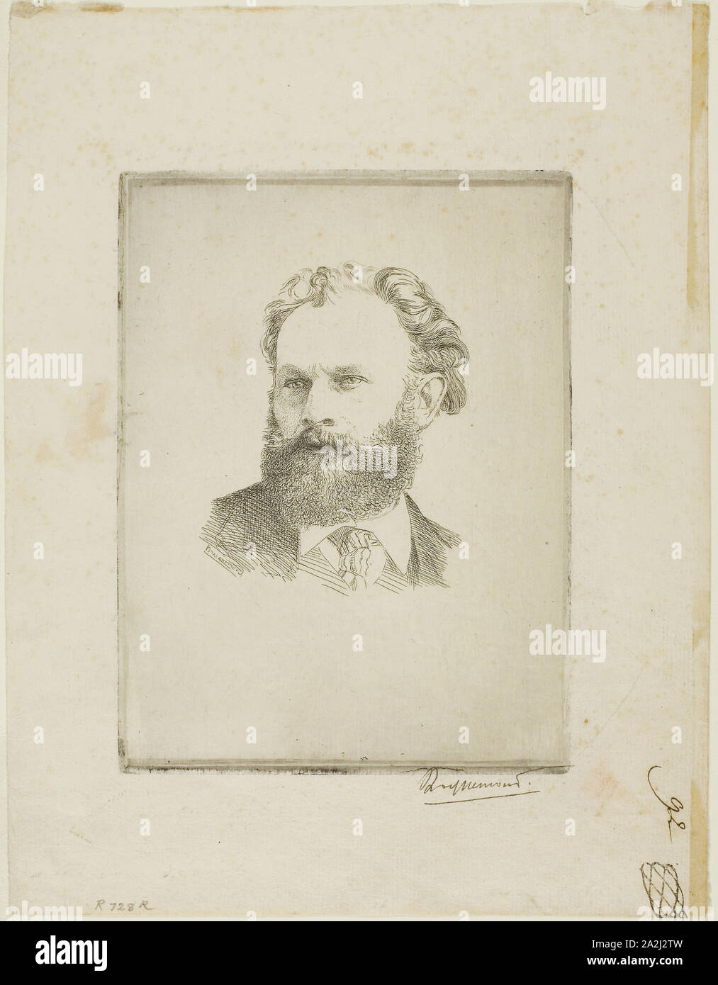 Portrait d'Edouard Manet, c. 1867, Félix Bracquemond, Français, 1833-1914, France, Eau-forte sur papier vergé ivoire, 155 × 118 mm (plaque), 240 × 1186 mm (feuille Banque D'Images