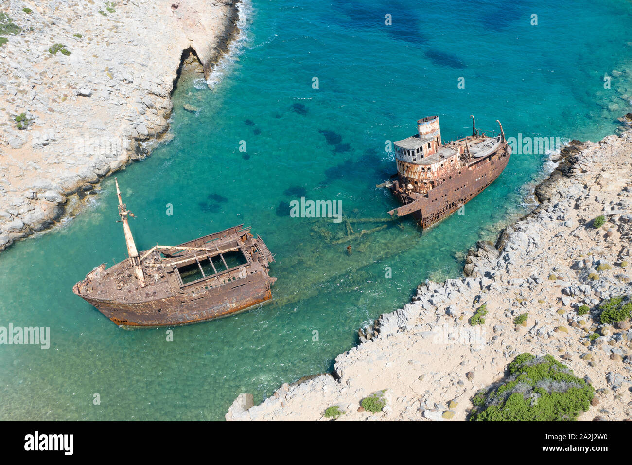 La Grèce, Îles Cyclades, Amorgos, plage de Navagio Banque D'Images