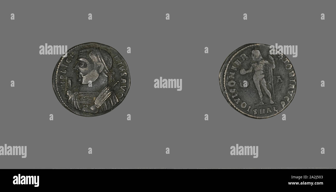 Médaille représentant l'Empereur Licinius, AD 307/324, Romain, Empire romain, Bronze, diam. 1,9 cm, 3,10 g Banque D'Images