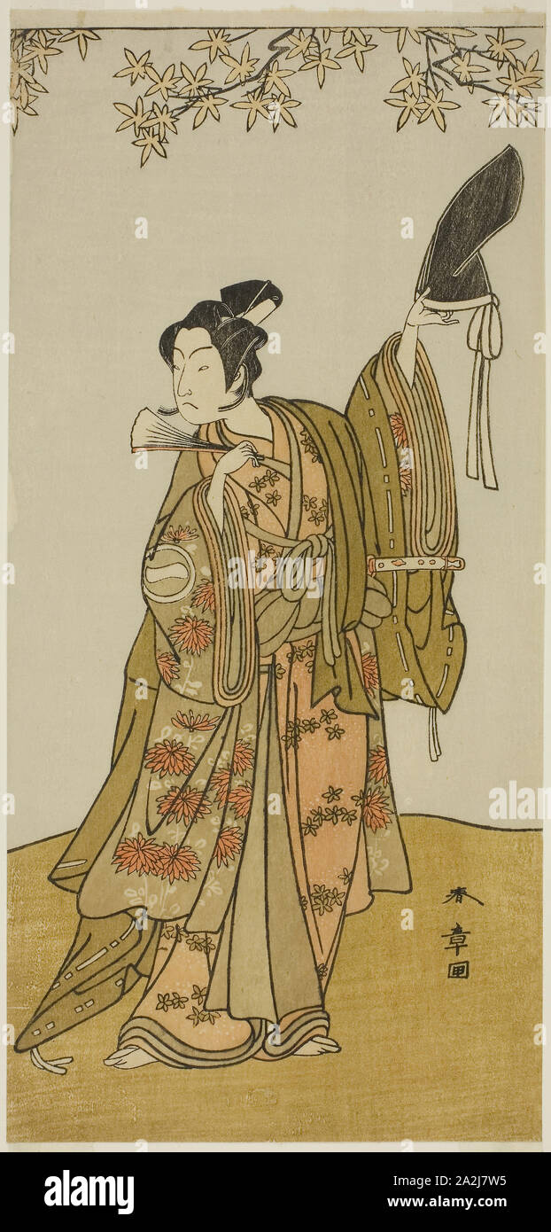 L'Acteur Ichikawa Monnosuke II comme Shimokobe Yukihira Shoji, dans le jeu Gohiiki (Kanjincho vous propose de jouer la liste d'abonnement [Kanjincho]), joué au Théâtre de l'Nakamura premier jour du onzième mois, 1773, ch. 1773 勝川 春章, Katsukawa Shunsho, Japonais, 1726-1792, le Japon, la couleur, estampe hosoban, centre feuille de triptyque ( ?), 30,2 x 14,3 cm (11 7/8 x 5 5/8 po Banque D'Images
