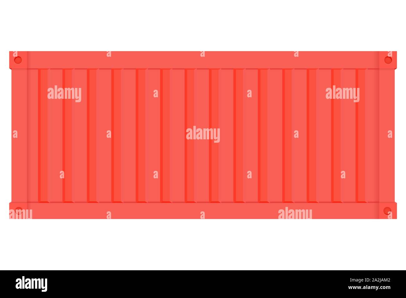 Conteneur d'expédition. Conteneur intermodal rouge. Vue de côté Illustration de Vecteur