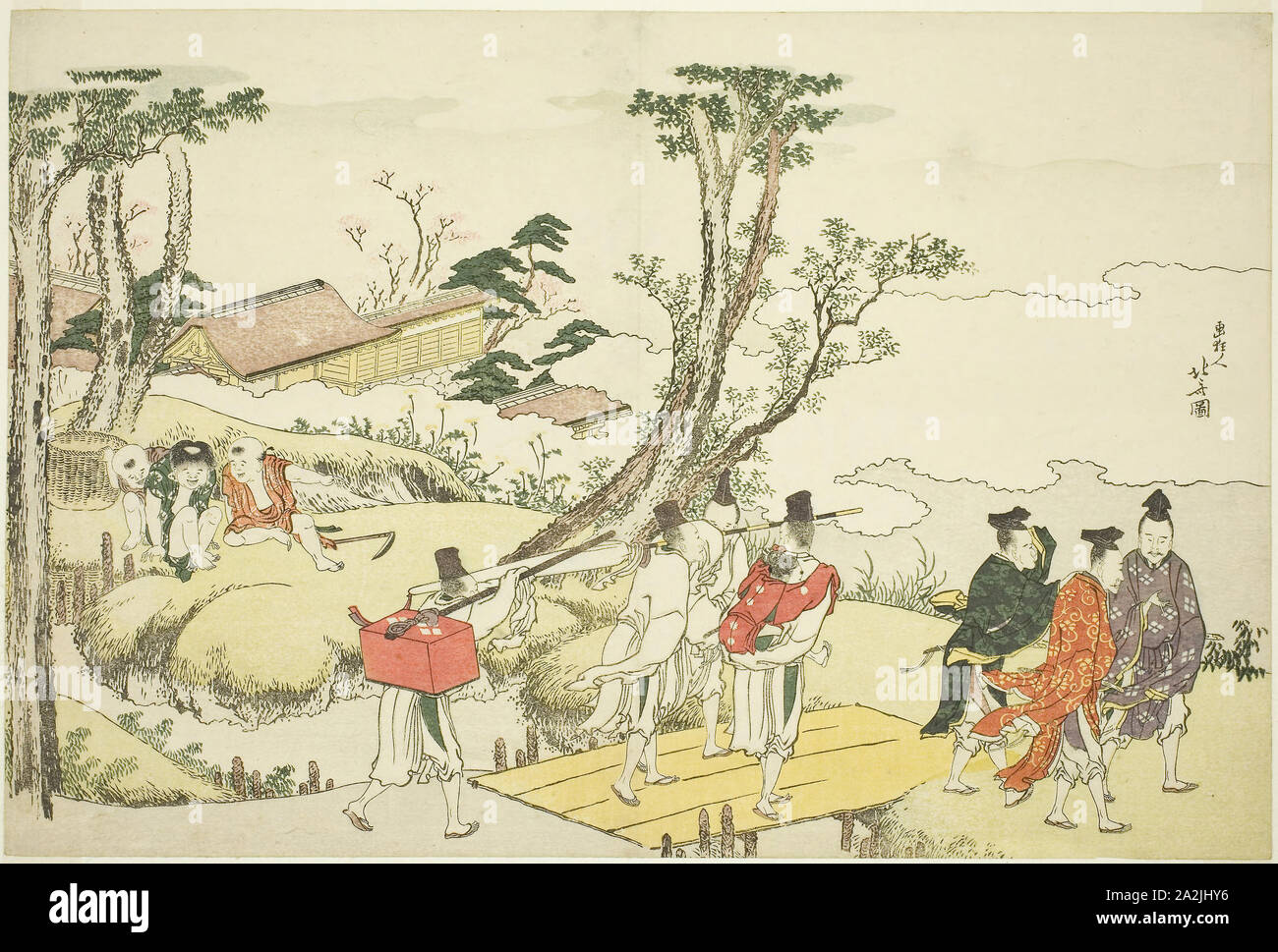 Frontispice de l'album trente-six femmes poètes immortels (Nishikizuri sanjurokkasen onna), 1801, Katsushika Hokusai 葛飾 北斎, Japonais, 1760-1849, le Japon, la couleur, estampe surimono, 25,1 x 37,5 cm Banque D'Images