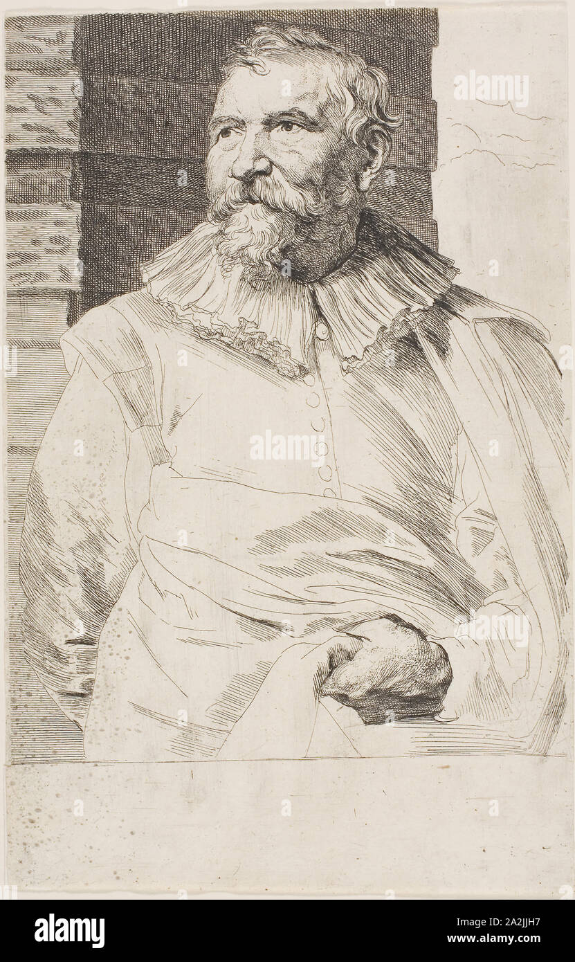 Adam van Noort, 1630/33, Anthony Van Dyck, flamand, 1599-1641, la Flandre, la gravure en noir sur papier vergé ivoire, 239 × 154 mm (image/feuille, taillés dans platemark Banque D'Images