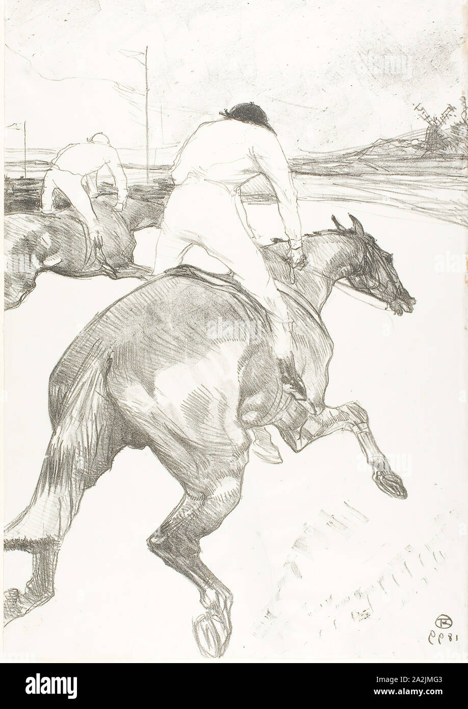 Le Jockey, 1899, Henri de Toulouse-Lautrec, Français, 1864-1901, France, lithographie sur ivoire-gris Chine mis à papier, 516 × 361 mm Banque D'Images