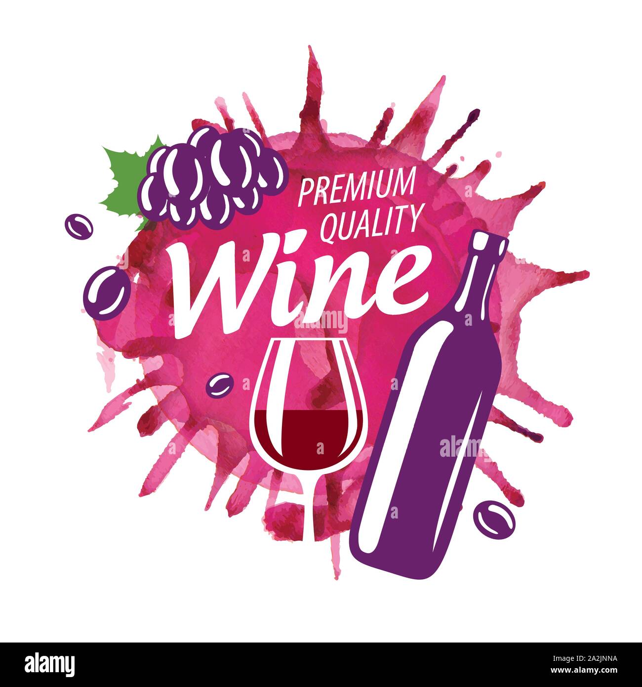 Logo Vector de vin rouge éclaboussé sur fond blanc Illustration de Vecteur