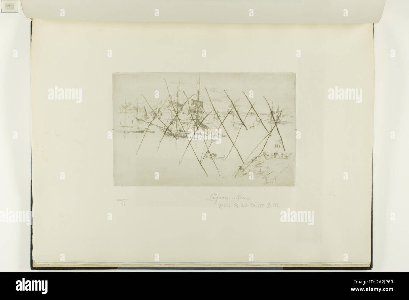 Lagoon, MIDI, 1879/80, James McNeill Whistler, Américain, 1834-1903, United States, pointe sèche, avec l'annulation, à peine, dans l'encre noire sur papier vergé ivoire, 127 x 202 mm (plaque), 275 x 380 mm (feuille, la vue, lié Banque D'Images